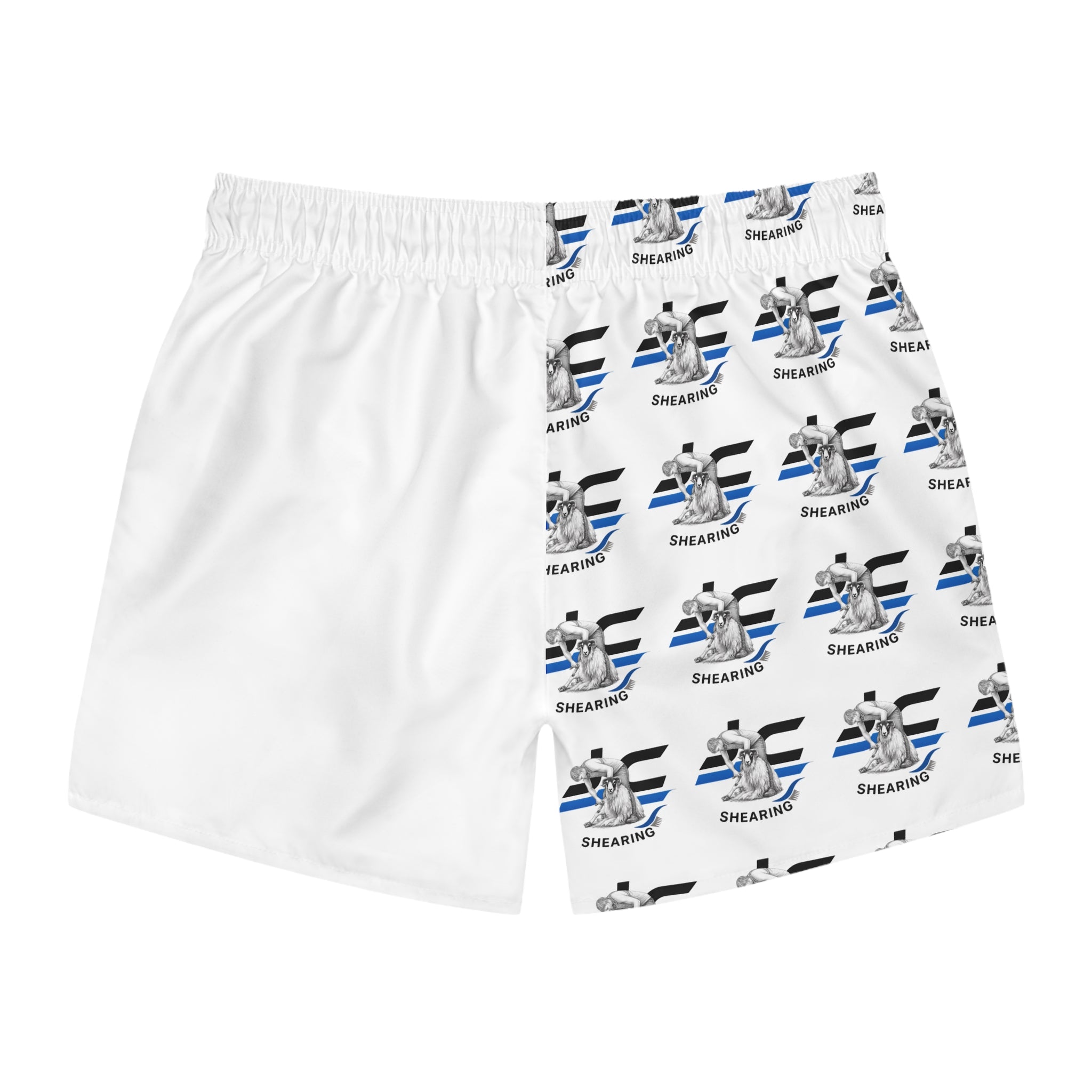 Shearing Pattern Swim Trunks – Sheep Shears All-Over Print Beach Shorts