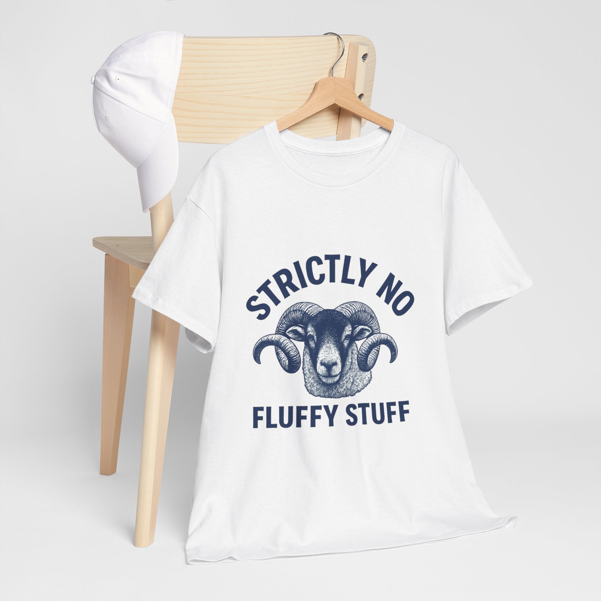Short-Sleeve Tee — "Strictly No Fluffy Stuff" Ram Graphic T-Shirt