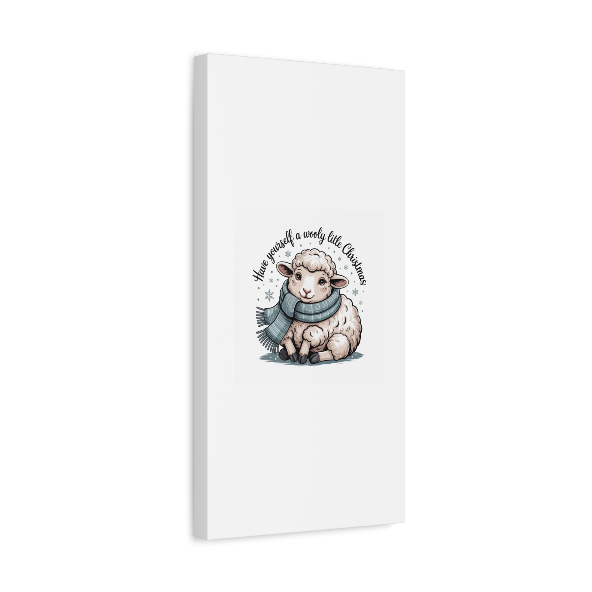 woolly little Christmas sheep Canvas | cozy animal winter print