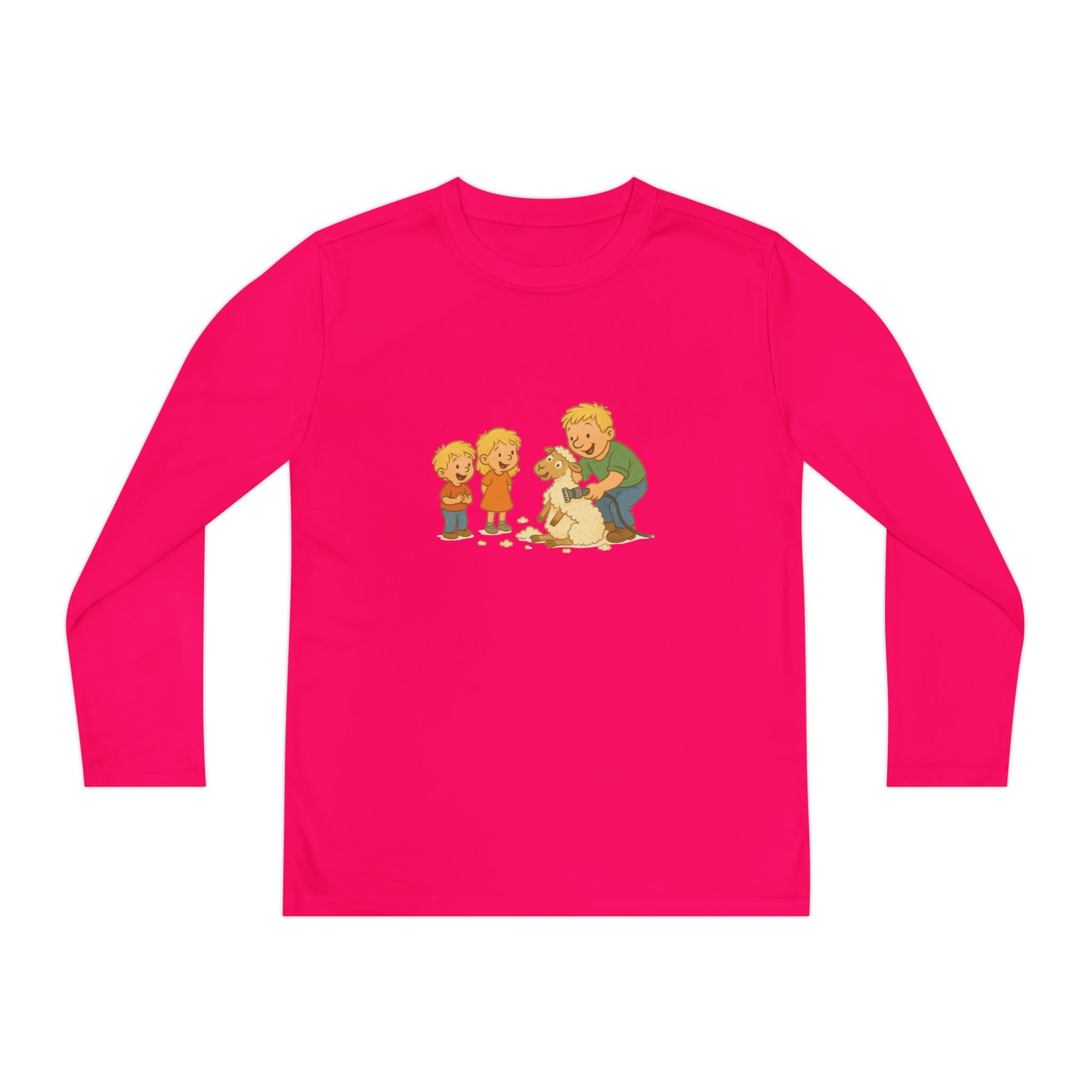 Youth Long Sleeve Tee – Kids & Dad Dog Rescue Illustration
