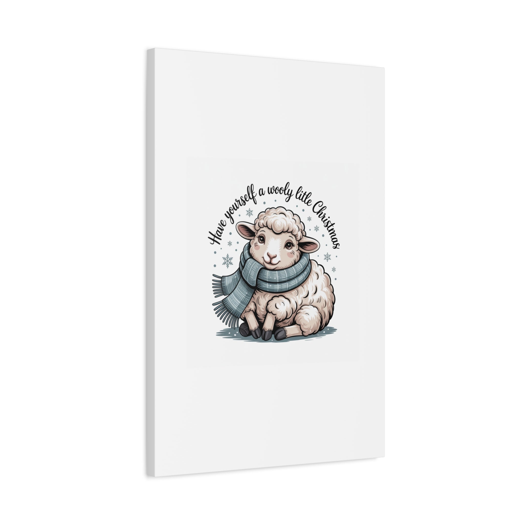 woolly little Christmas sheep Canvas | cozy animal winter print
