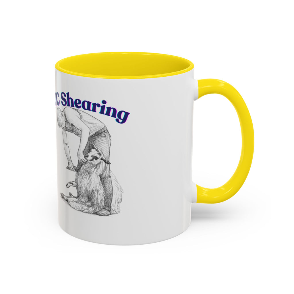 JC Shearing Coffee Mug — Sheep Shearer Illustration Accent Mug (11/15oz)