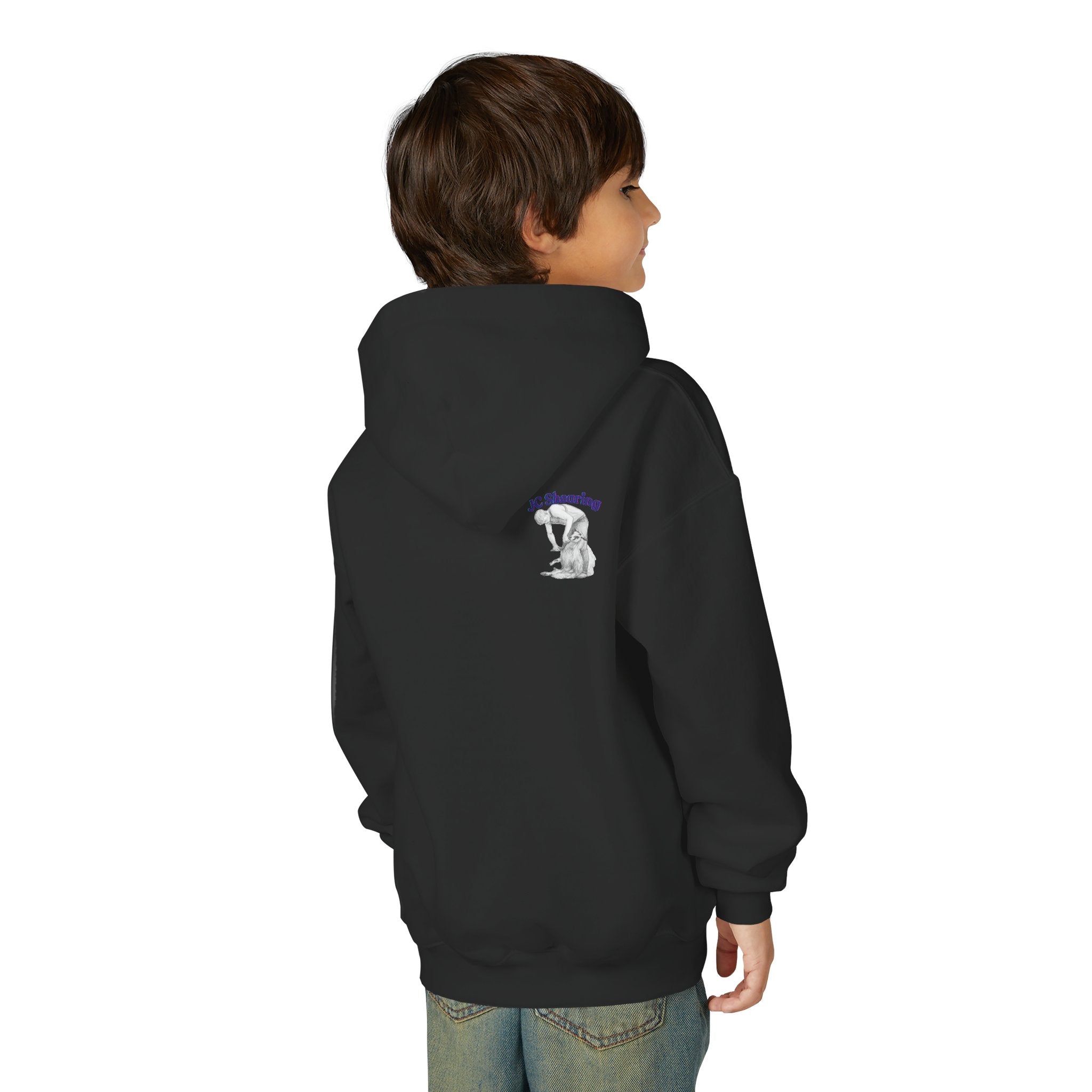 Youth Hoodie — "Say Hi to Perky" Cute Cartoon Sheep & Dog Kids Hooded Sweatshirt