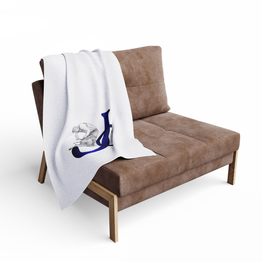 Monogram JC Fleece Blanket — Classic Nurse Care Illustration