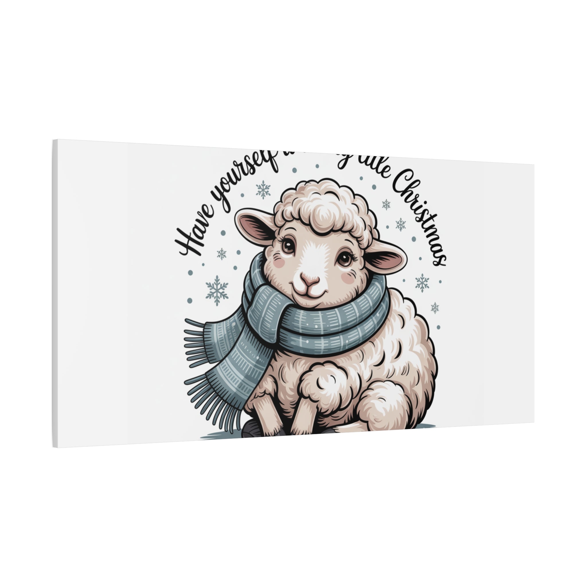 woolly little Christmas sheep Canvas | cozy animal winter print