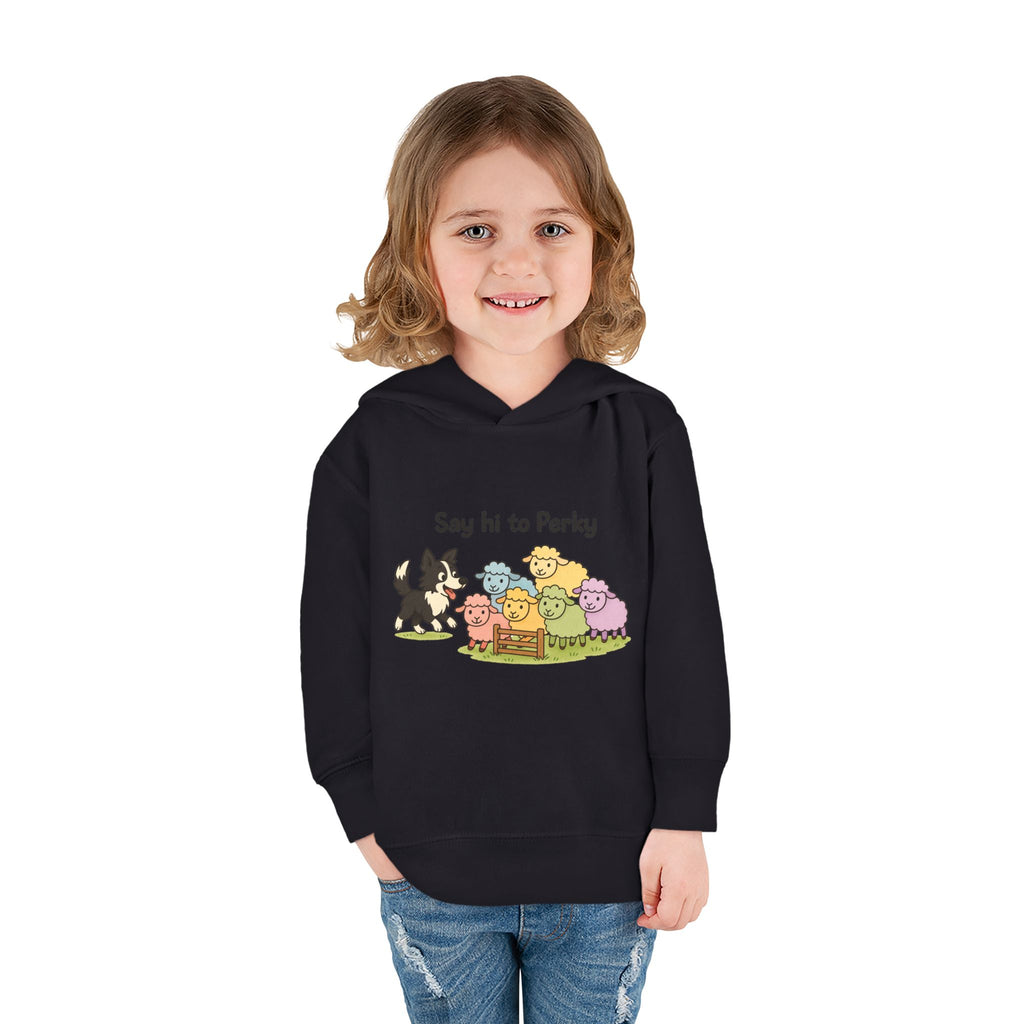 Toddler Hoodie - "Say Hi to Perky" Cute Farm Animal Pullover for Kids