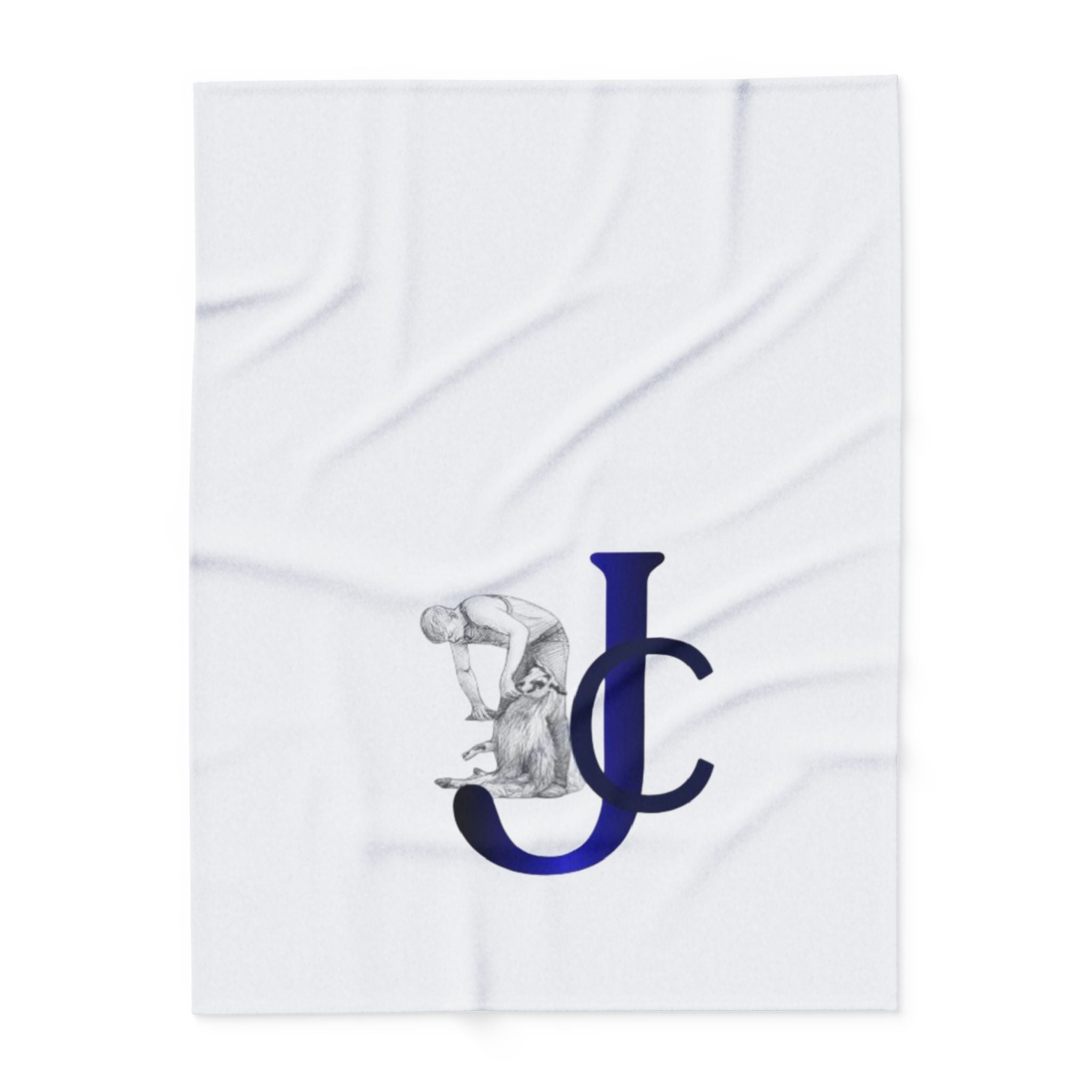 Monogram JC Fleece Blanket — Classic Nurse Care Illustration