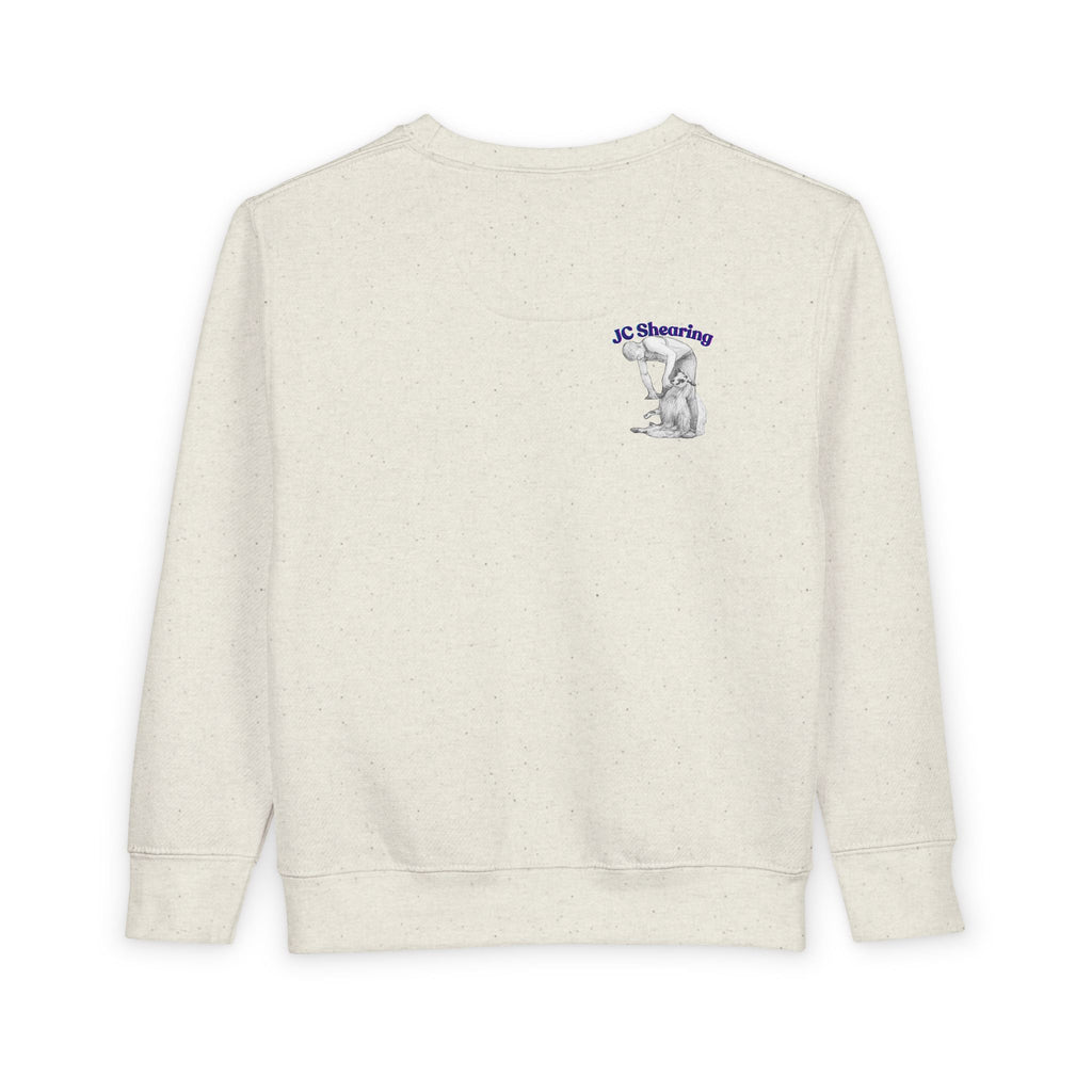 Say Hi to Perky Toddler Sweatshirt — Cute Sheep & Border Collie Kids Pullover