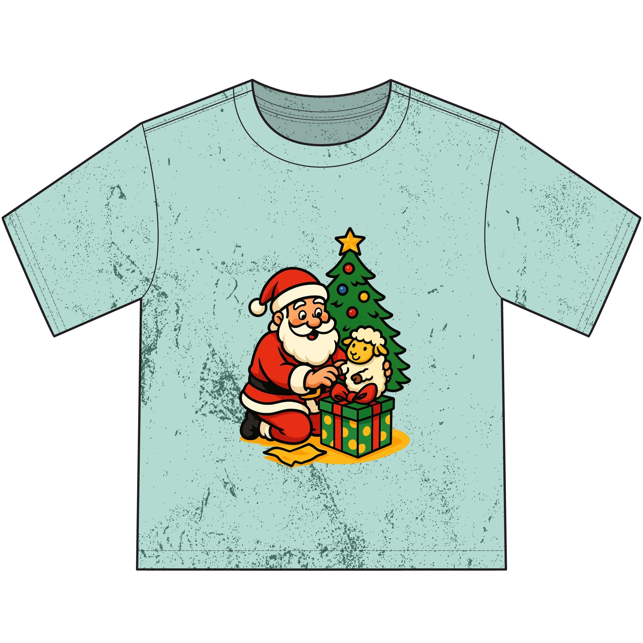 Kids' Christmas Santa & Tree T-Shirt — Retro Holiday Gift Tee