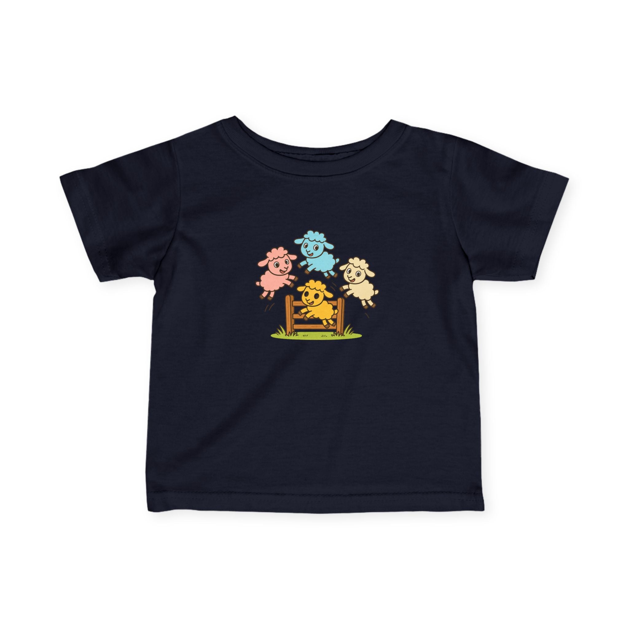 Infant Tee — Cute Jumping Sheep Nursery Graphic