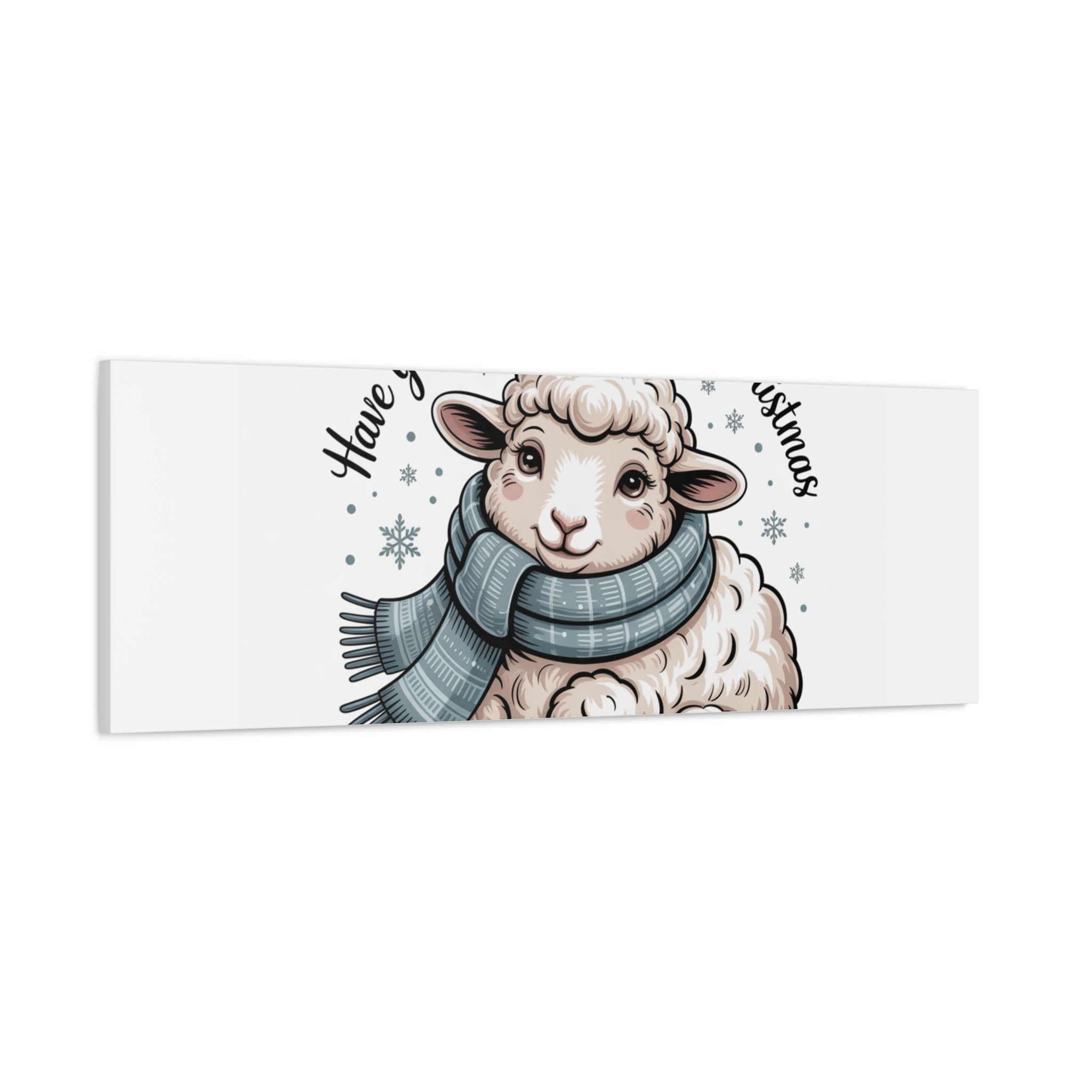woolly little Christmas sheep Canvas | cozy animal winter print