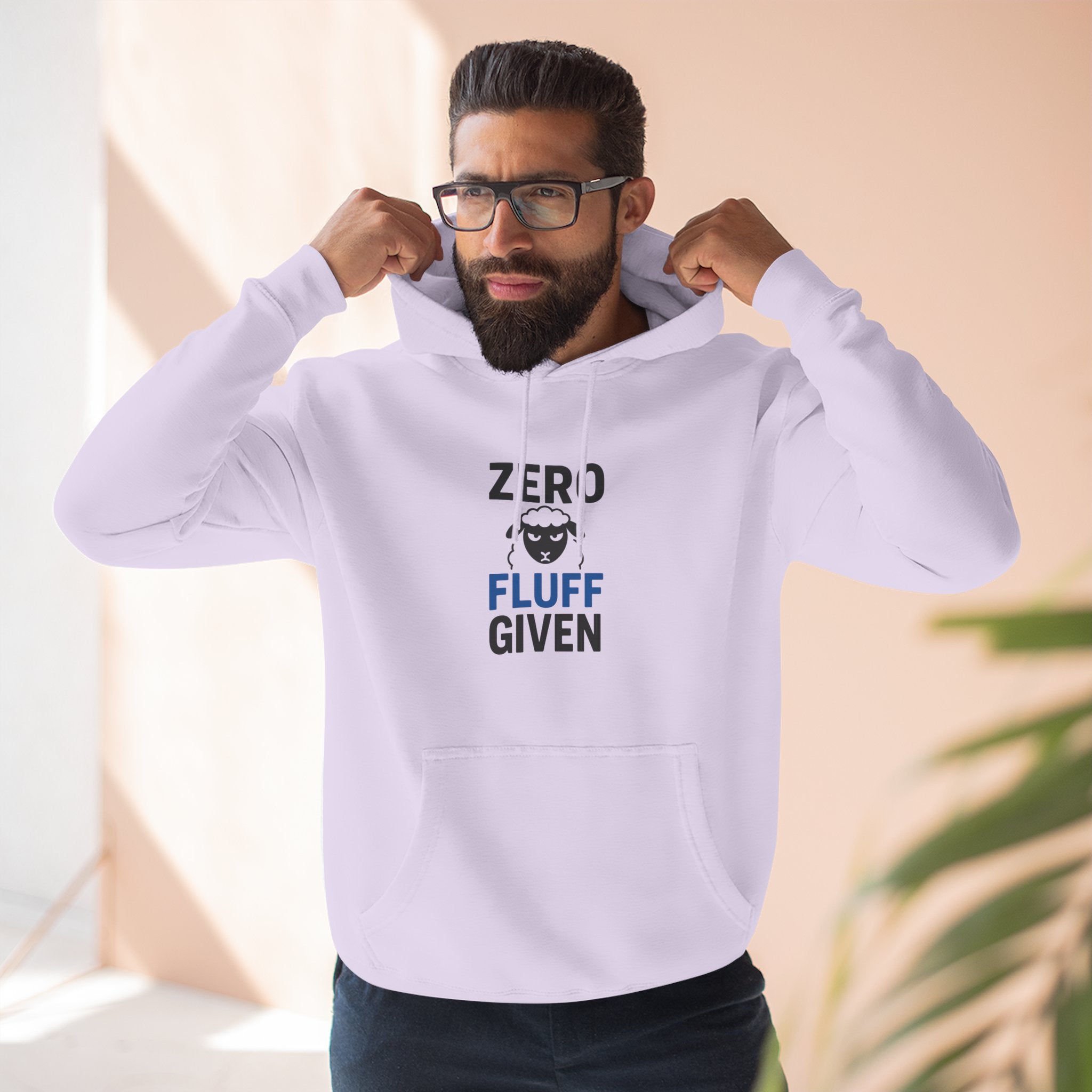 Hoodie — "Zero Fluff Given" Funny Skiing Pullover