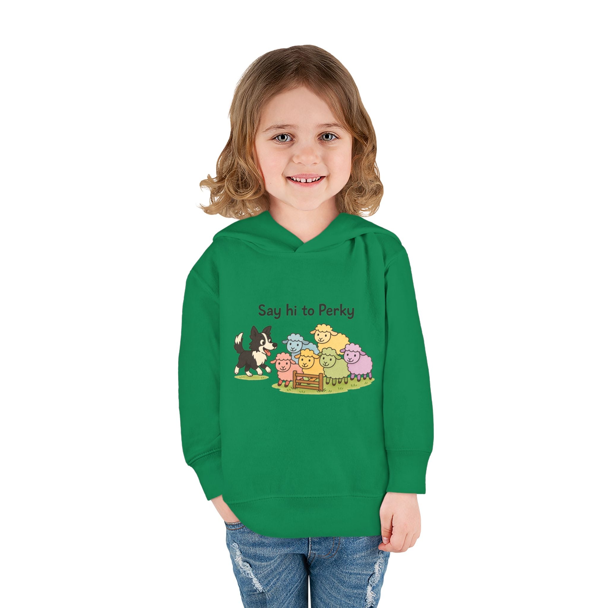 Toddler Hoodie - "Say Hi to Perky" Cute Farm Animal Pullover for Kids