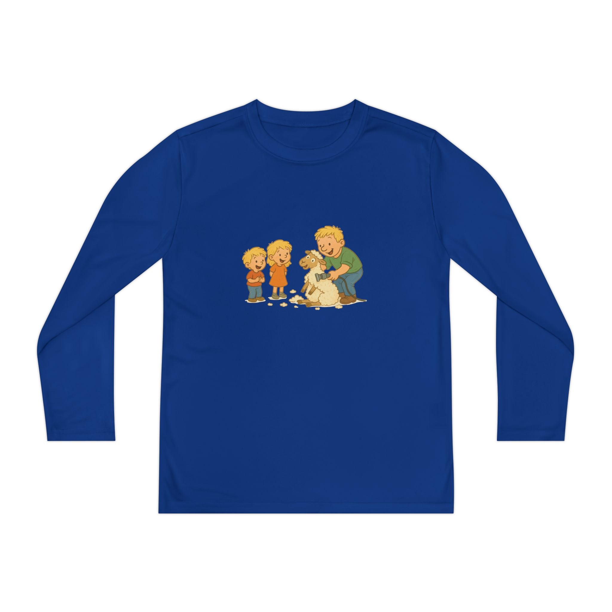 Youth Long Sleeve Tee – Kids & Dad Dog Rescue Illustration