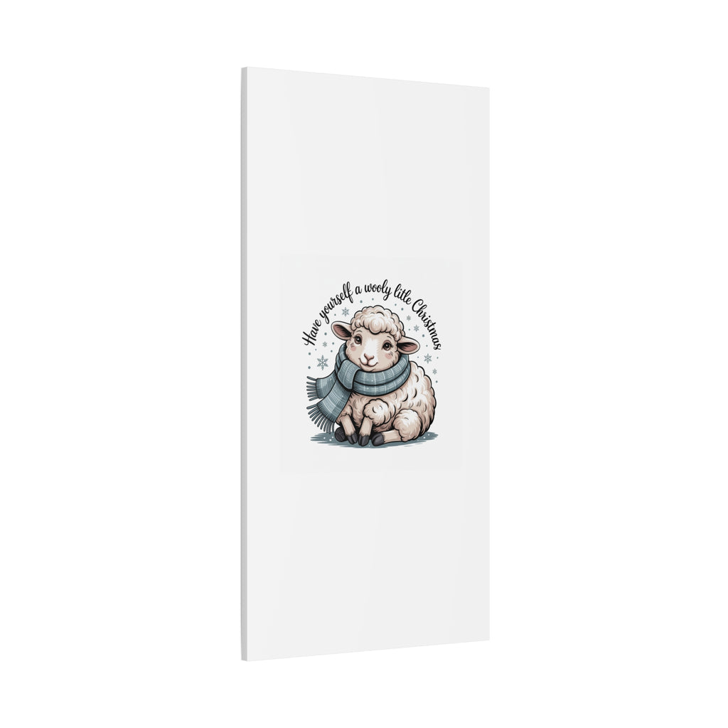 woolly little Christmas sheep Canvas | cozy animal winter print