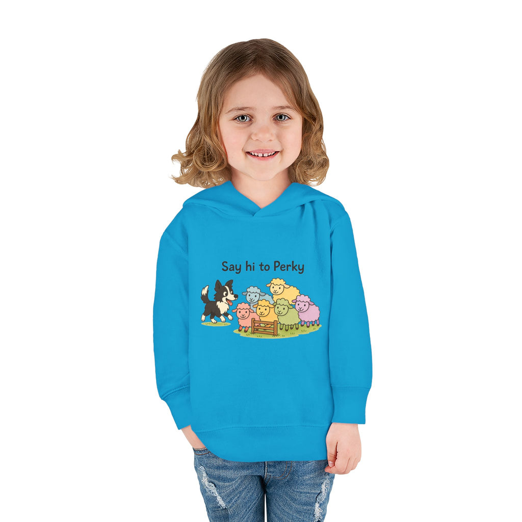 Toddler Hoodie - "Say Hi to Perky" Cute Farm Animal Pullover for Kids