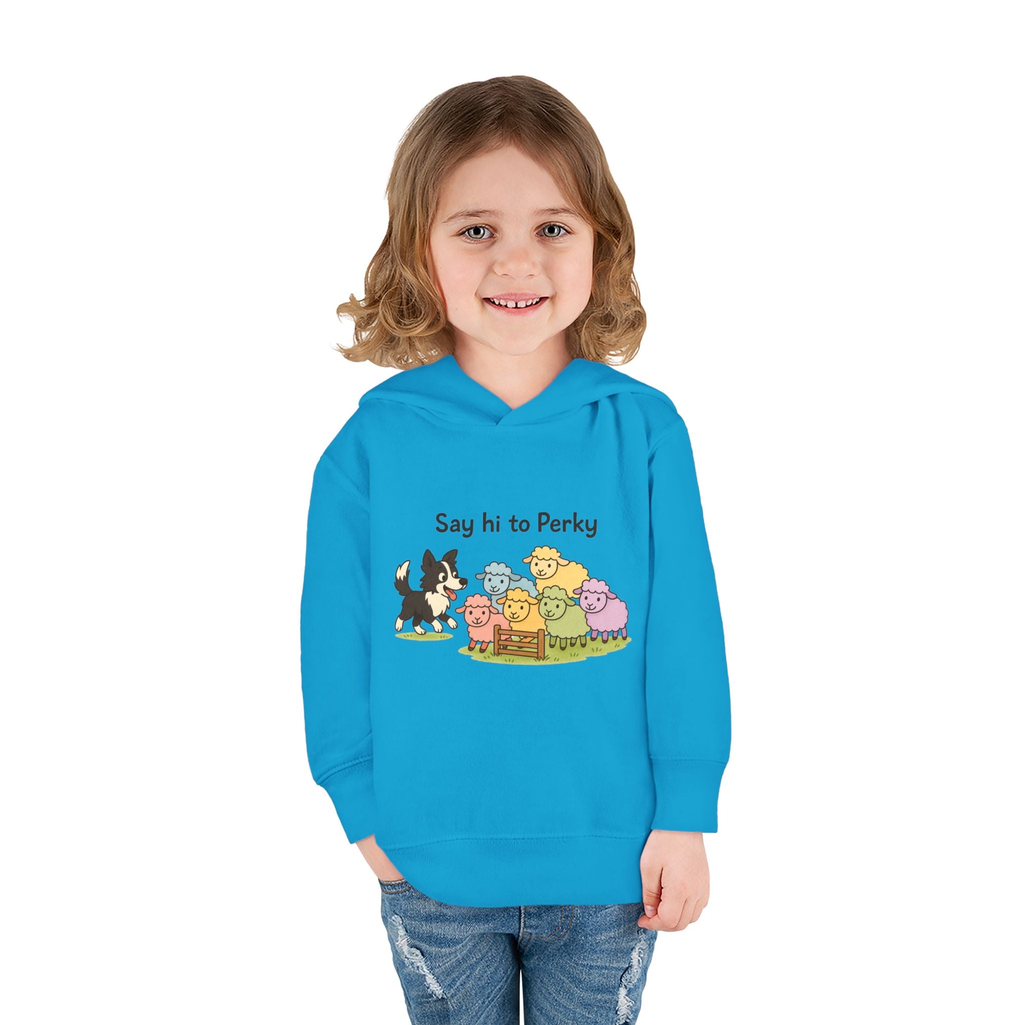Toddler Hoodie - "Say Hi to Perky" Cute Farm Animal Pullover for Kids