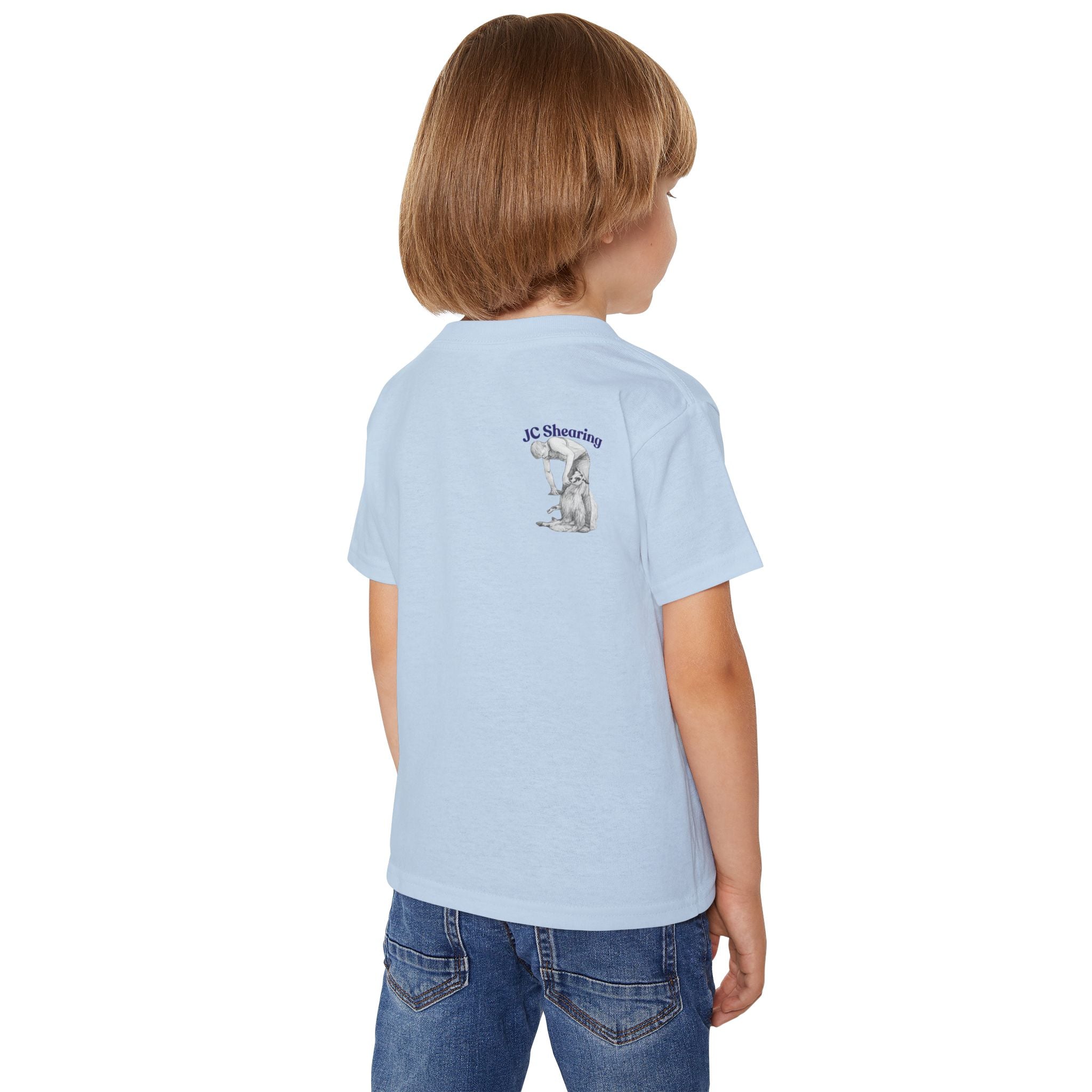 Say Hi to Perky Toddler T-Shirt — Cute Pastel Sheep & Border Collie Kids Tee