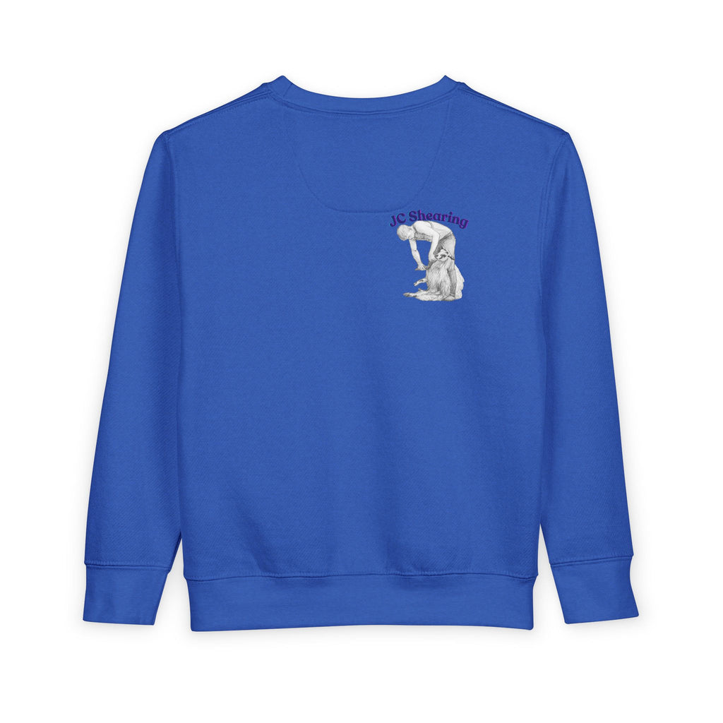 Toddler Sweatshirt — Cute Farm Tractor Crewneck with Puppy & Sheep Graphic