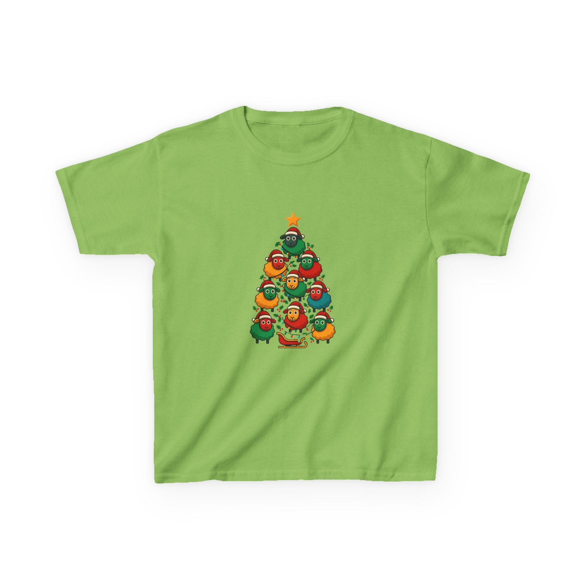 Kids Christmas Tree Sheep Tee — Festive Holiday Shirt for Children