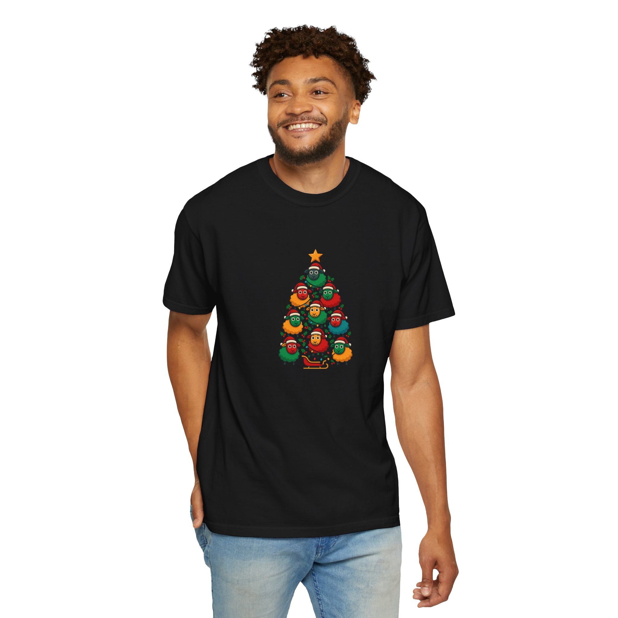 Christmas Tree Sheep Graphic T-Shirt