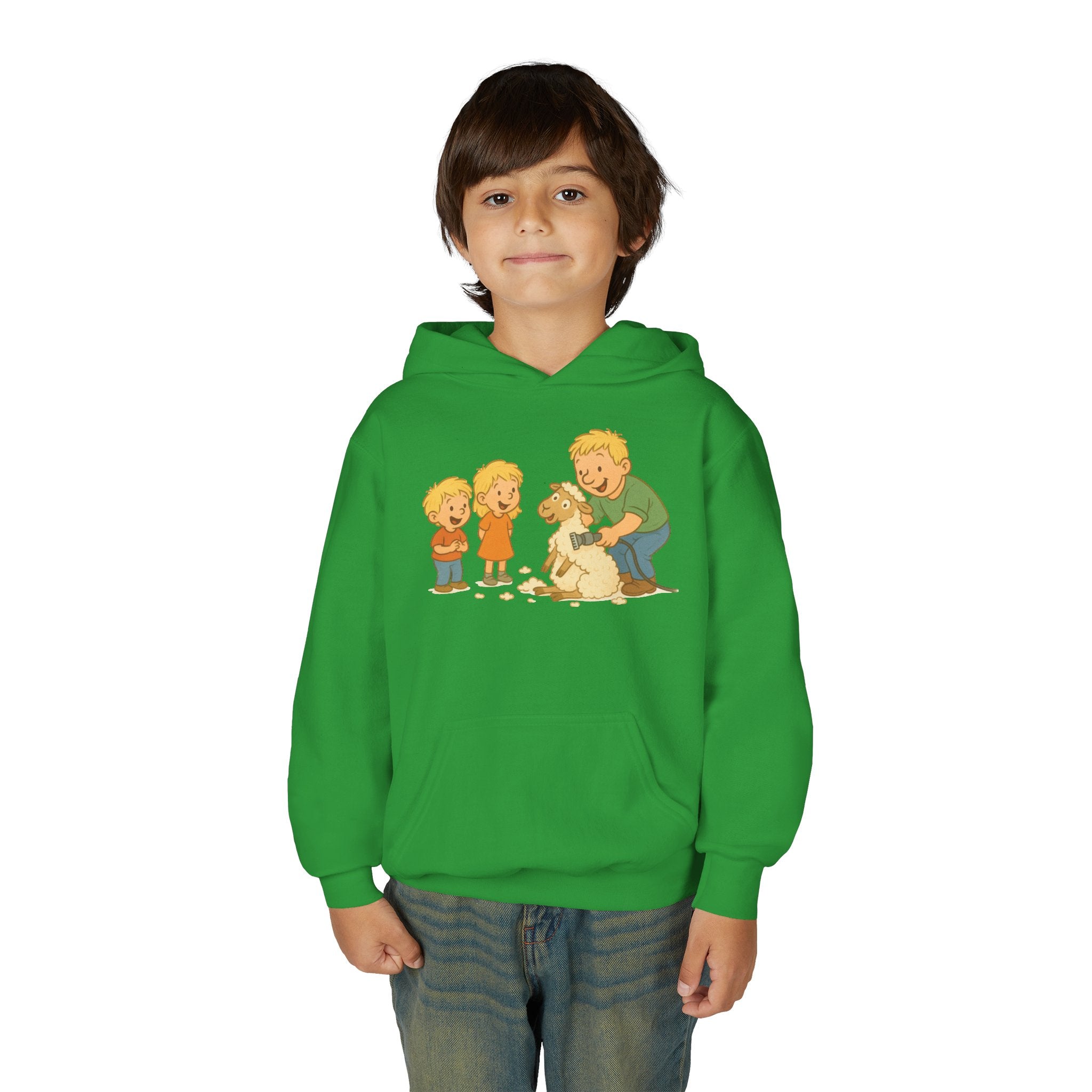 Youth Hoodie — Vintage Kids & Dog Graphic Pullover