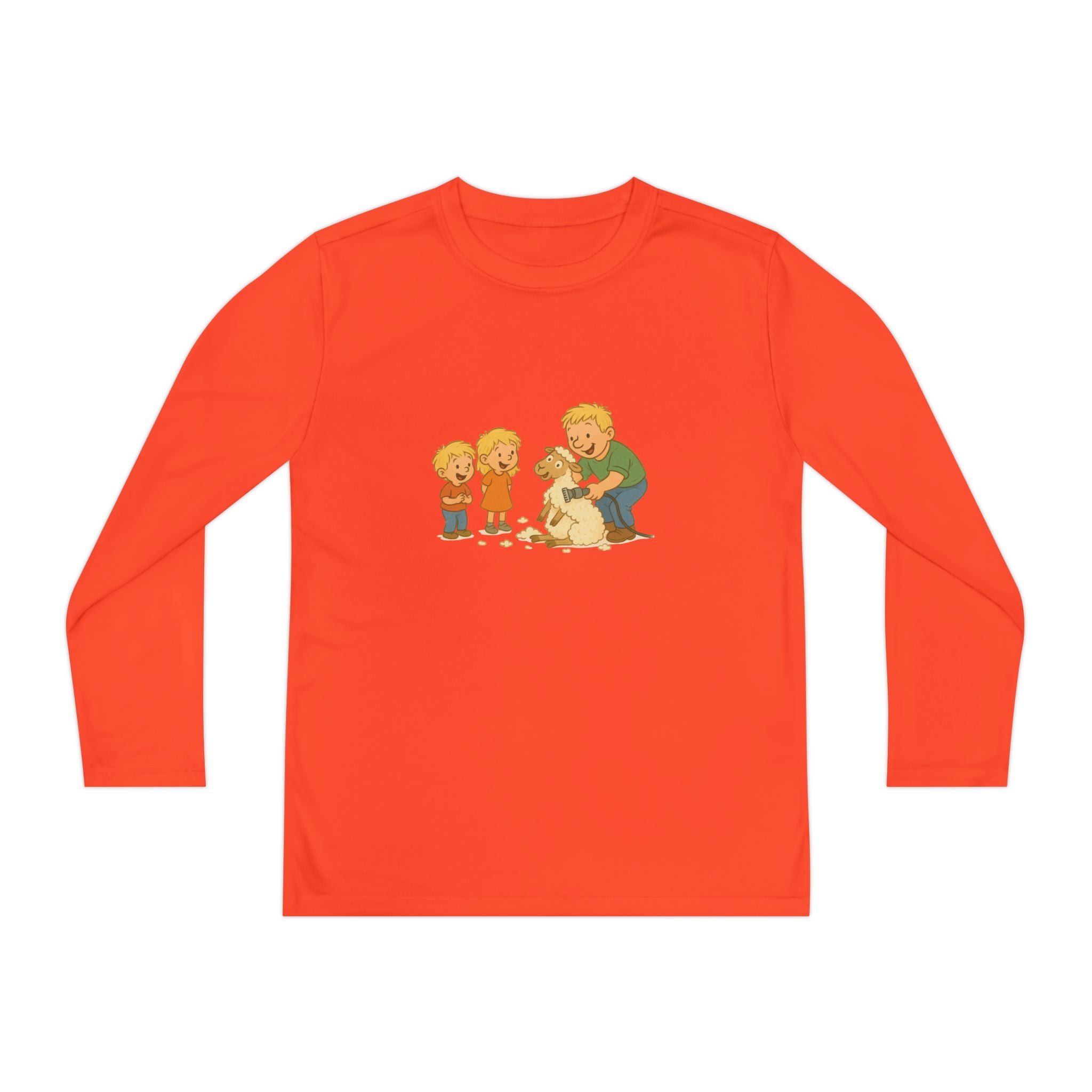Youth Long Sleeve Tee – Kids & Dad Dog Rescue Illustration