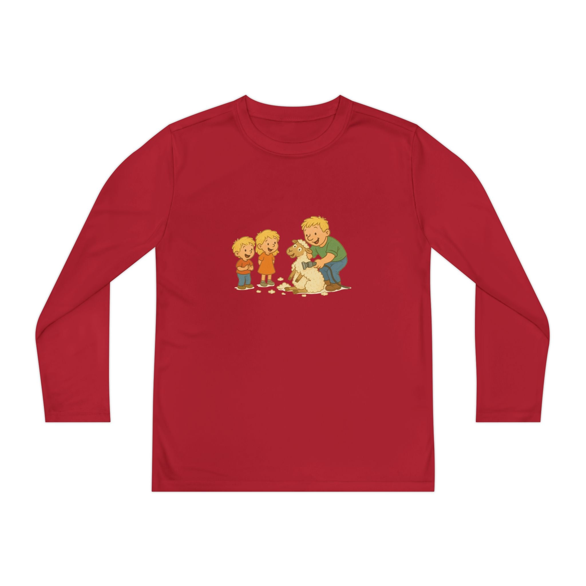 Youth Long Sleeve Tee – Kids & Dad Dog Rescue Illustration
