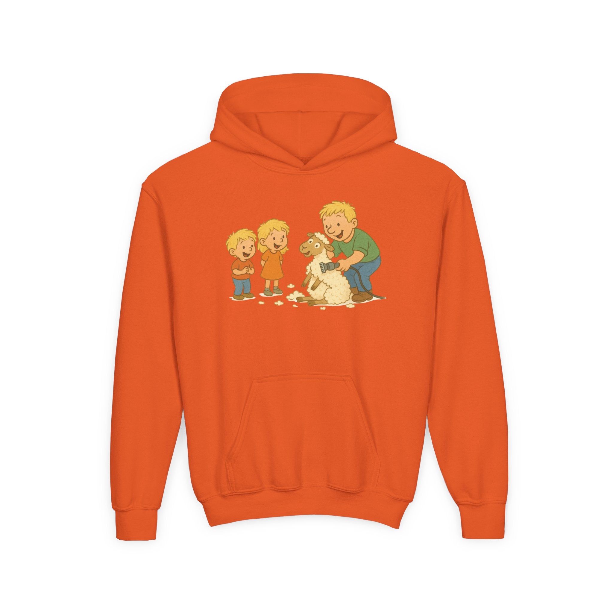 Youth Hoodie — Vintage Kids & Dog Graphic Pullover