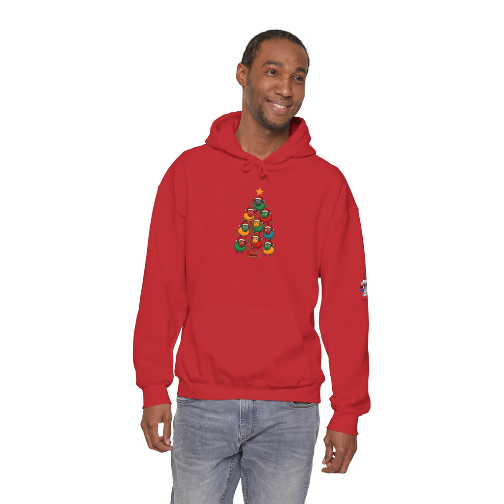 Christmas Tree Sheep Hoodie – Cute Holiday Bird Tree Graphic Sweatshirt