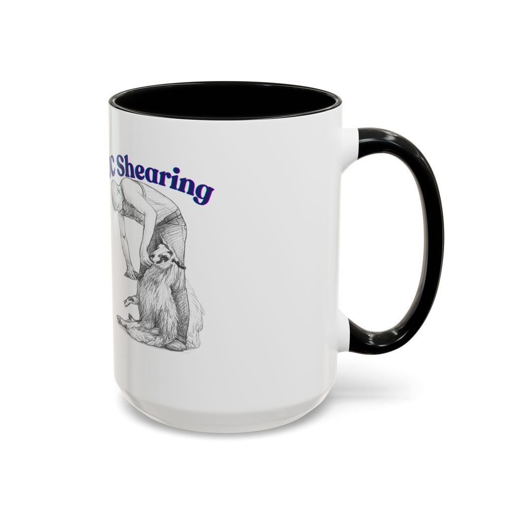 JC Shearing Coffee Mug — Sheep Shearer Illustration Accent Mug (11/15oz)