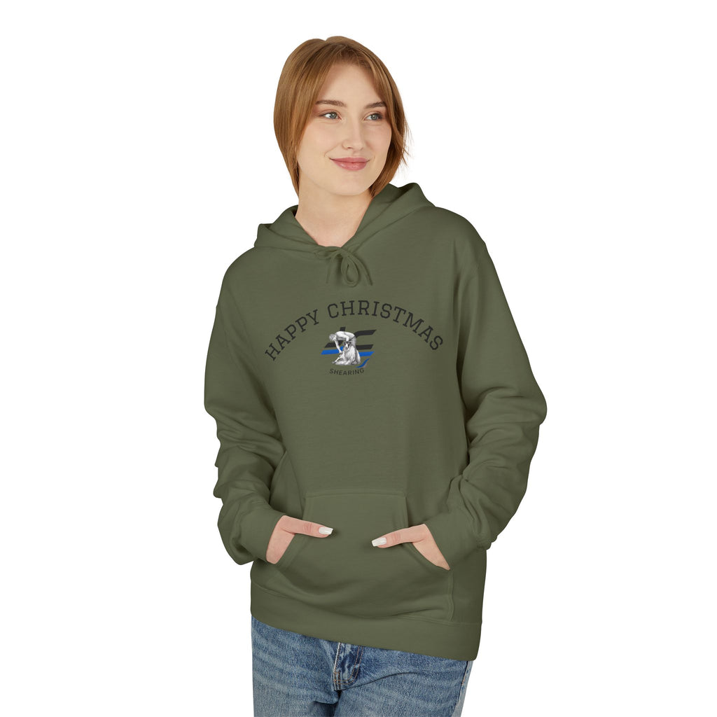 Christmas Ram Hoodie — "Happy Christmas I've Been Fleeced" Holiday Sweatshirt