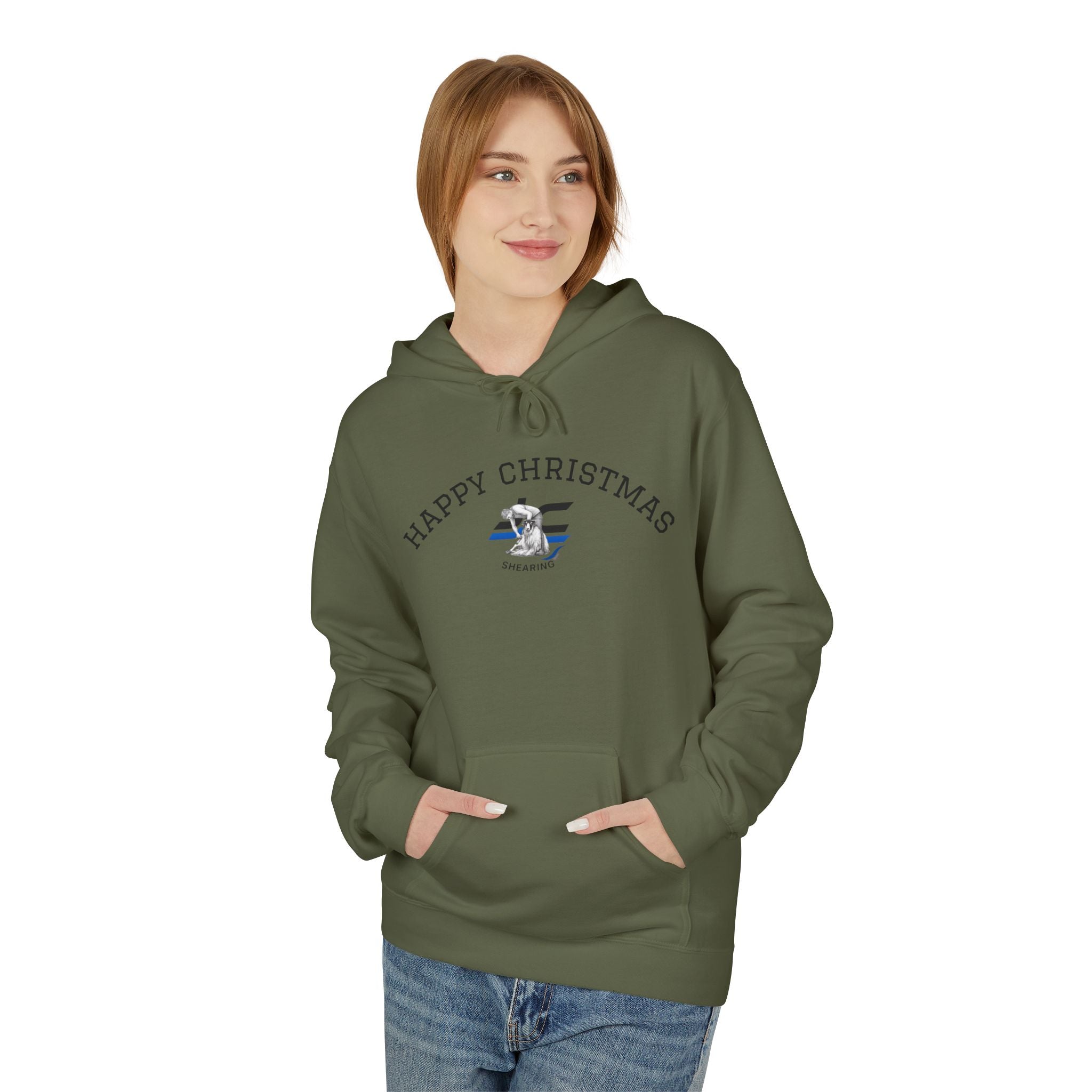 Christmas Ram Hoodie — "Happy Christmas I've Been Fleeced" Holiday Sweatshirt