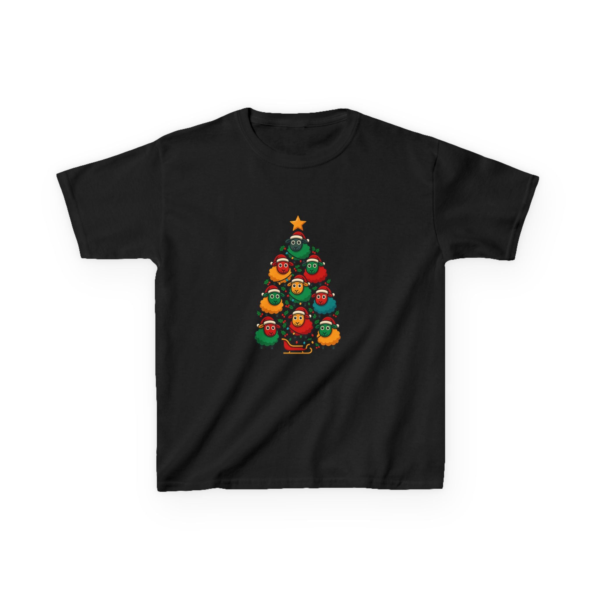 Kids Christmas Tree Sheep Tee — Festive Holiday Shirt for Children