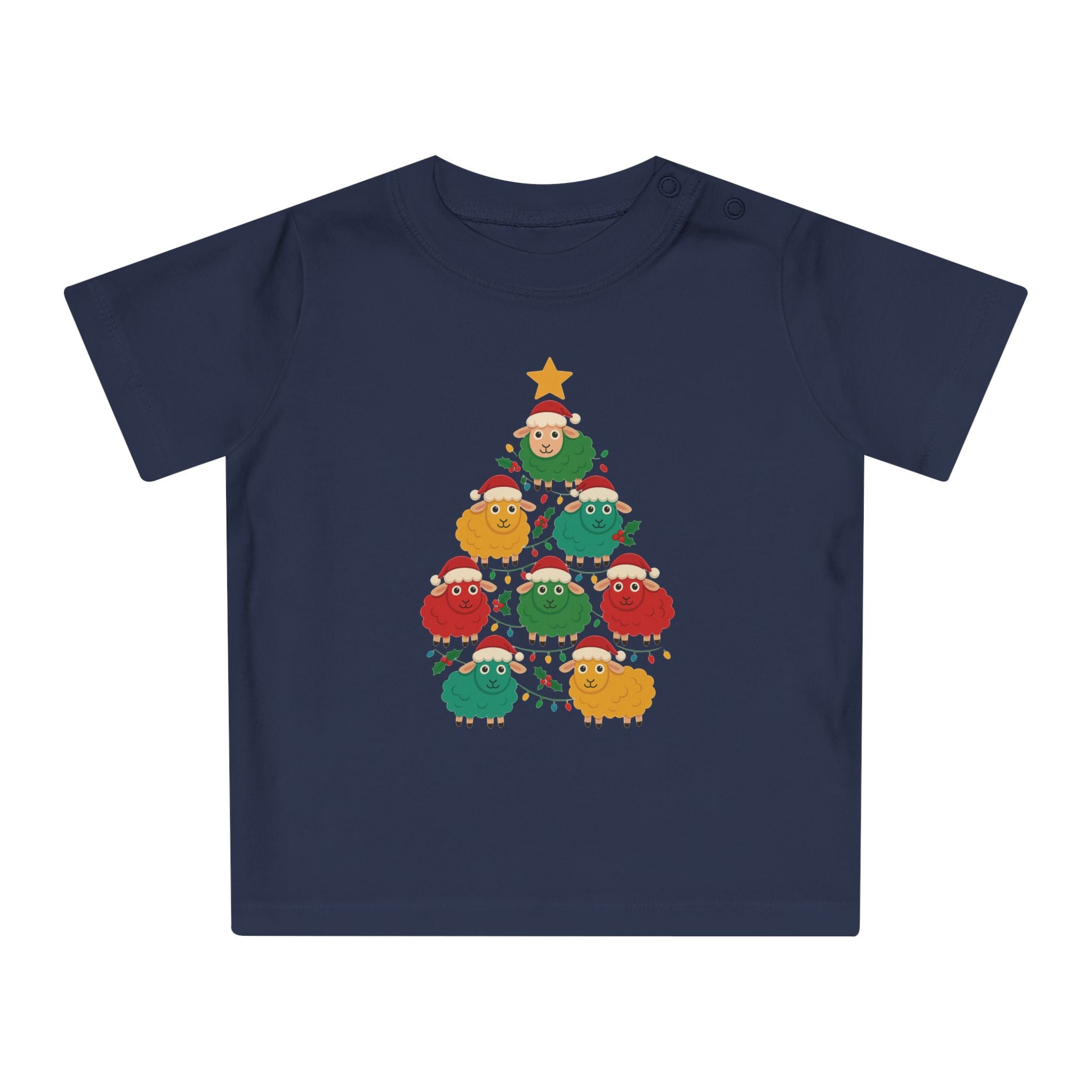 Christmas Sheep Tree Baby T-Shirt – Cute Holiday Infant Tee