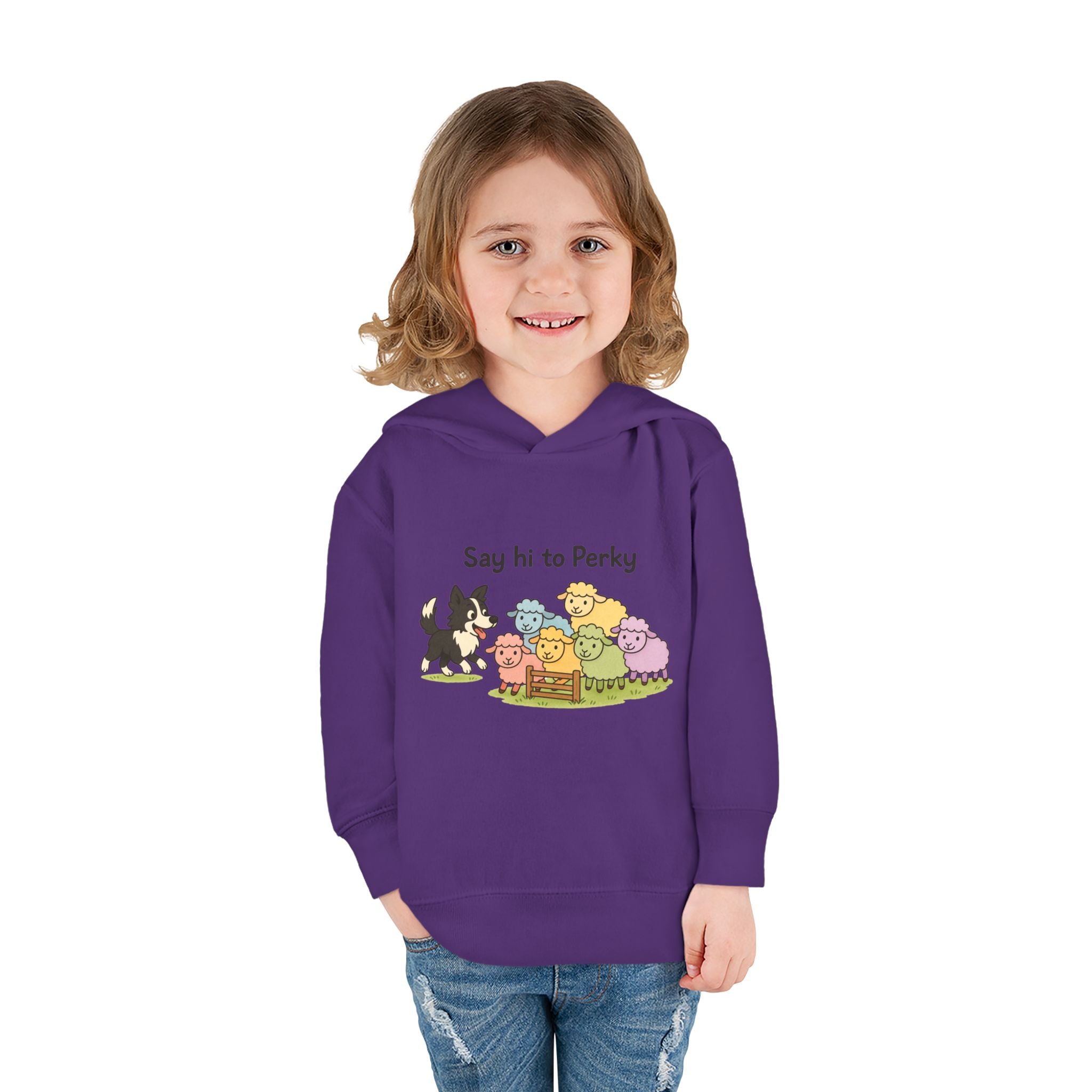 Toddler Hoodie - "Say Hi to Perky" Cute Farm Animal Pullover for Kids