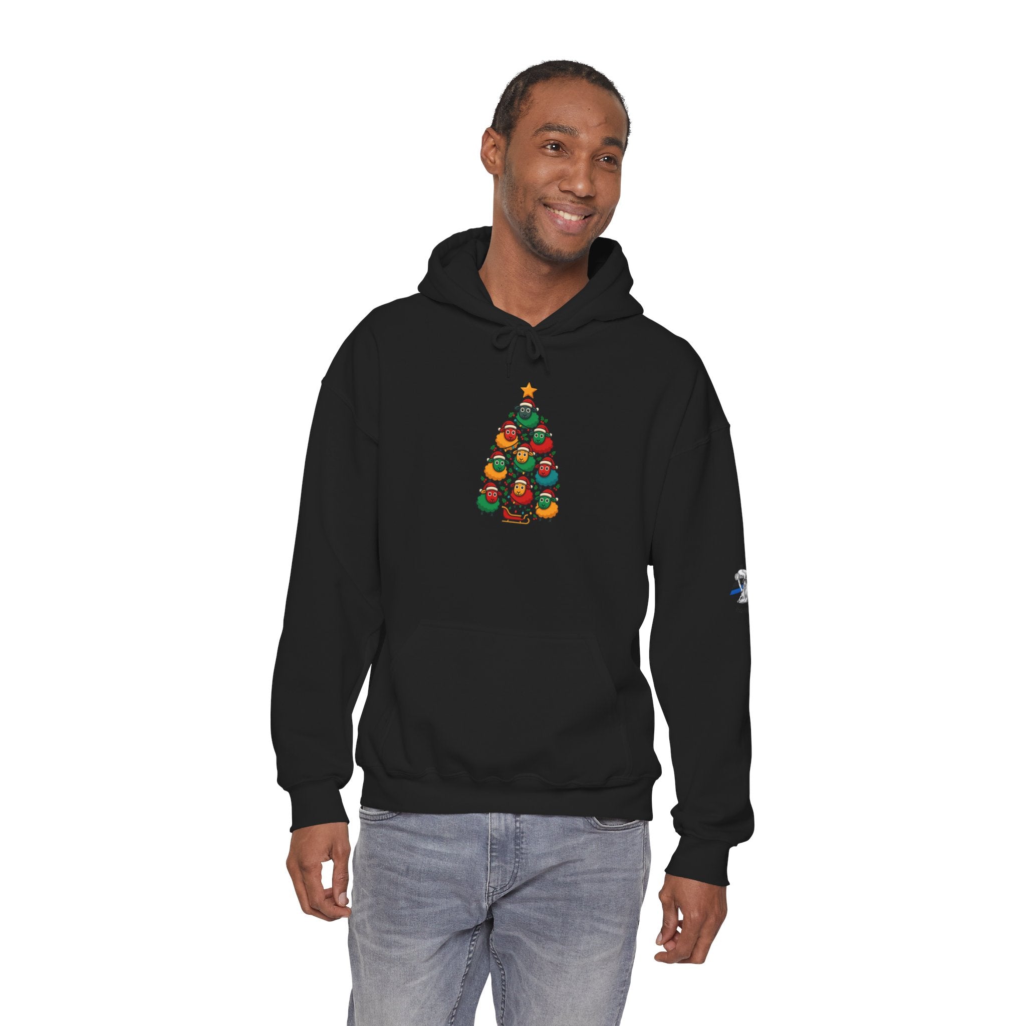 Christmas Tree Sheep Hoodie – Cute Holiday Bird Tree Graphic Sweatshirt