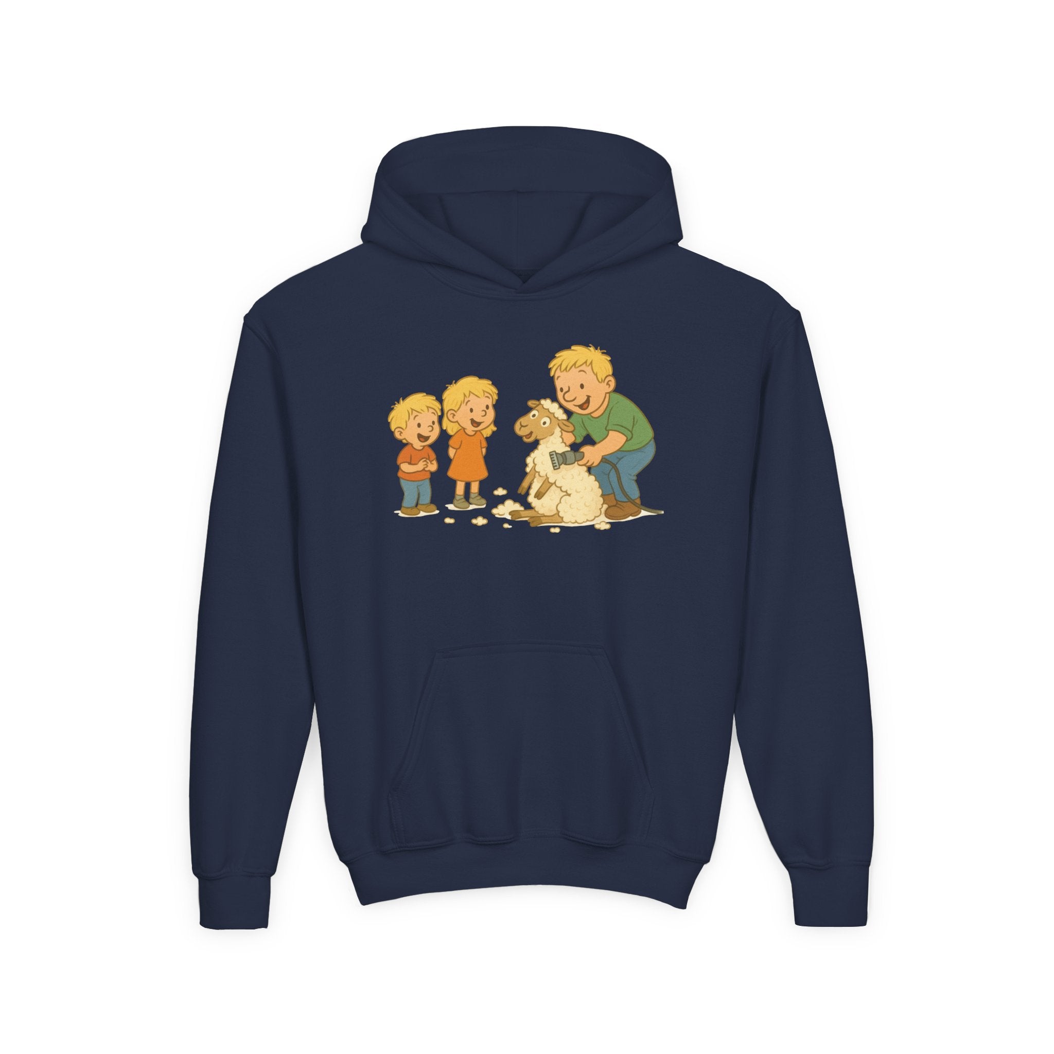 Youth Hoodie — Vintage Kids & Dog Graphic Pullover