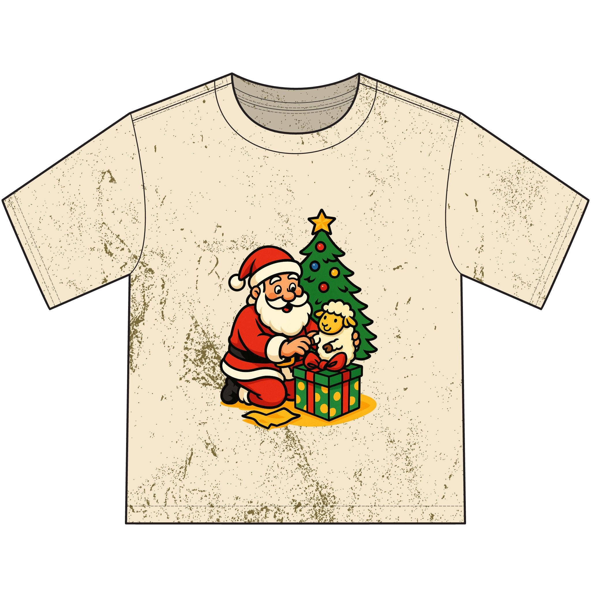 Kids' Christmas Santa & Tree T-Shirt — Retro Holiday Gift Tee