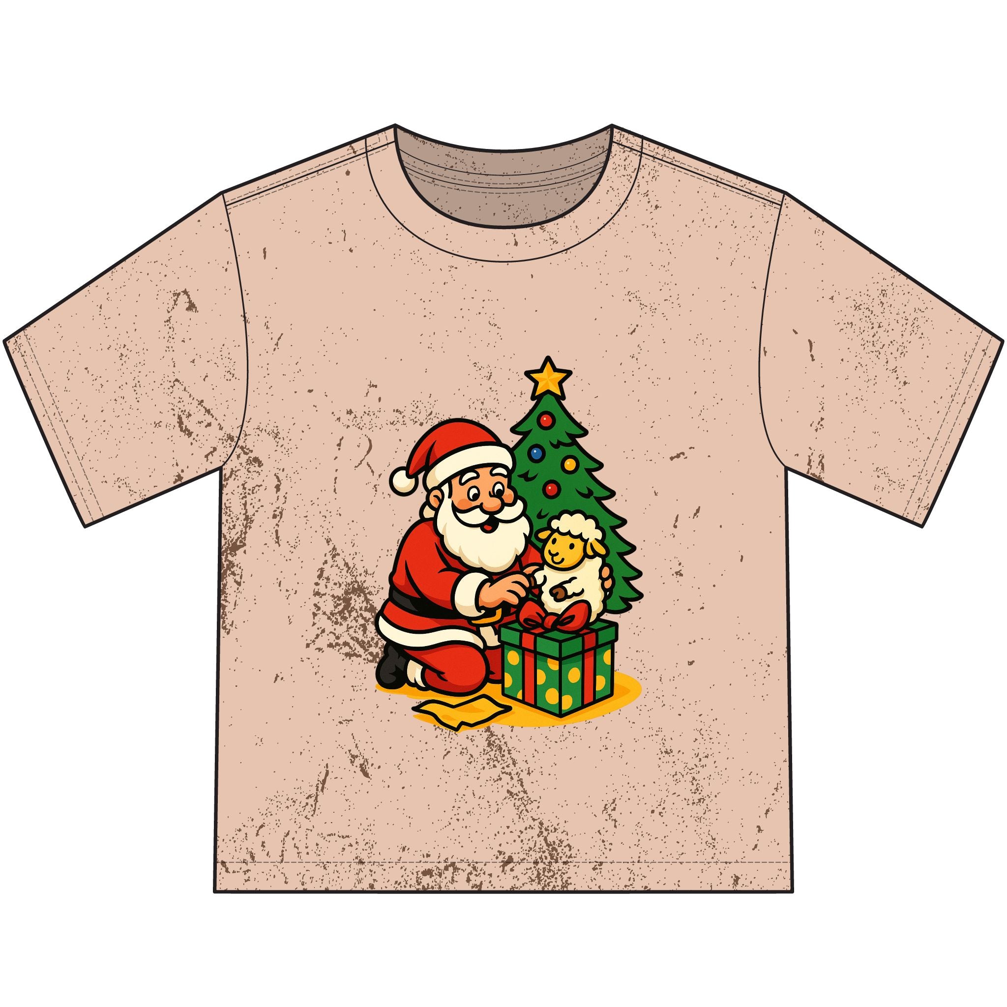 Kids' Christmas Santa & Tree T-Shirt — Retro Holiday Gift Tee