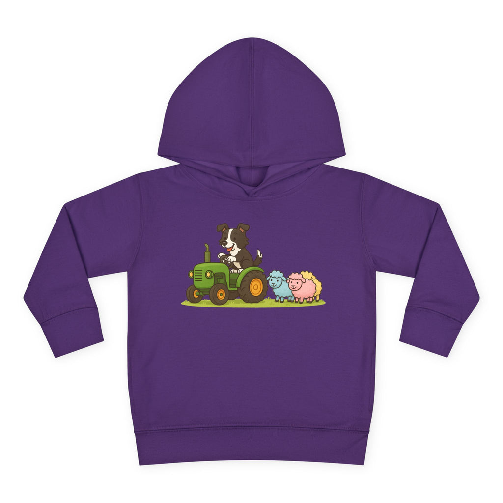 Toddler Hoodie — Cute Farm Tractor with Puppy & Sheep Kids Pullover