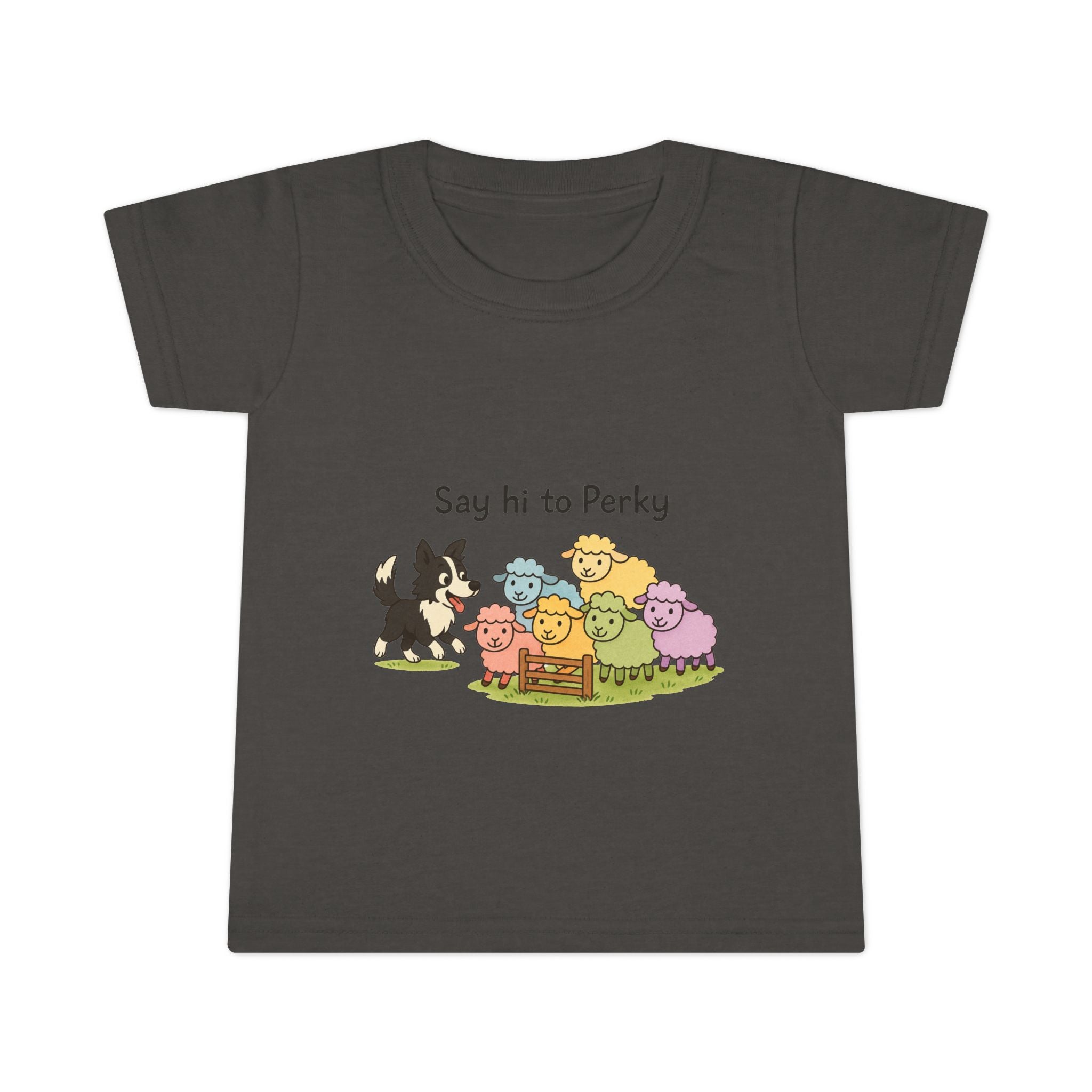 Toddler T-Shirt — "Say Hi to Perky" Cute Pastel Farm Animal Tee