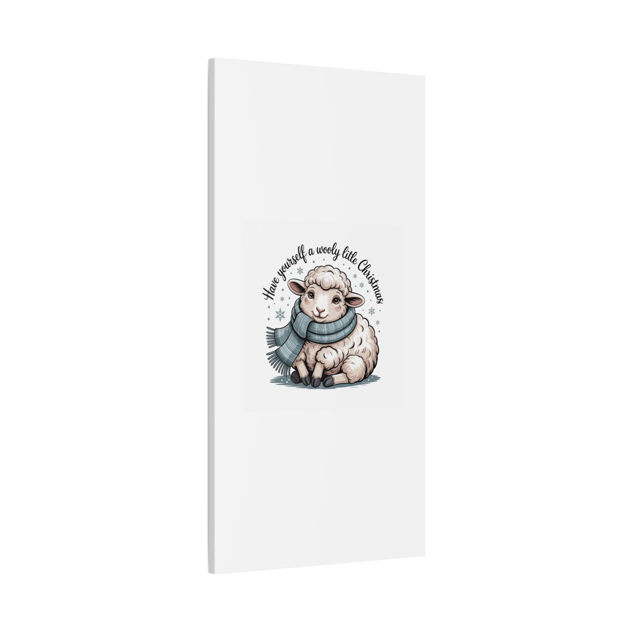woolly little Christmas sheep Canvas | cozy animal winter print
