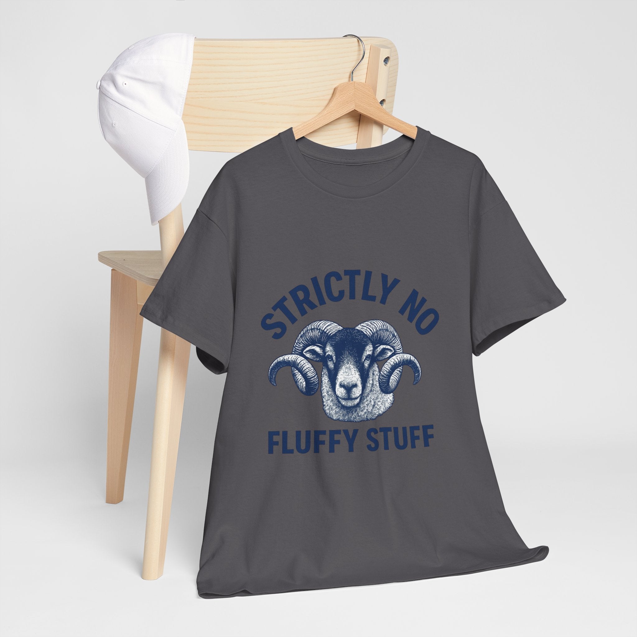 Short-Sleeve Tee — "Strictly No Fluffy Stuff" Ram Graphic T-Shirt