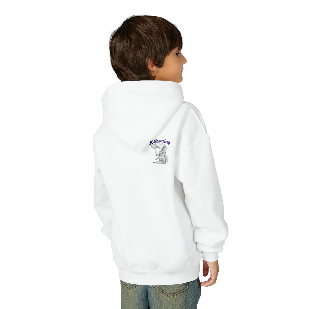 Youth Hoodie — "Say Hi to Perky" Cute Cartoon Sheep & Dog Kids Hooded Sweatshirt