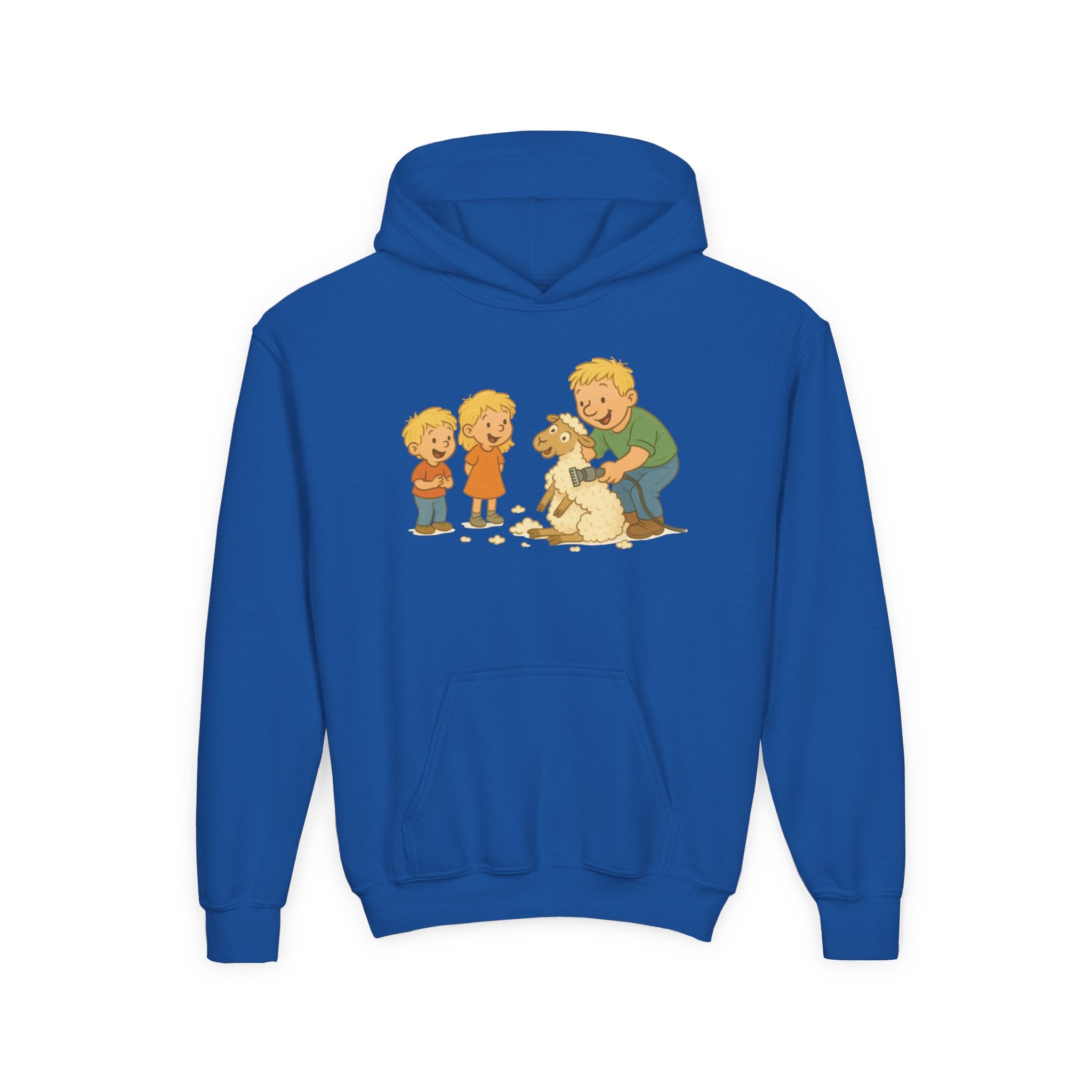 Youth Hoodie — Vintage Kids & Dog Graphic Pullover