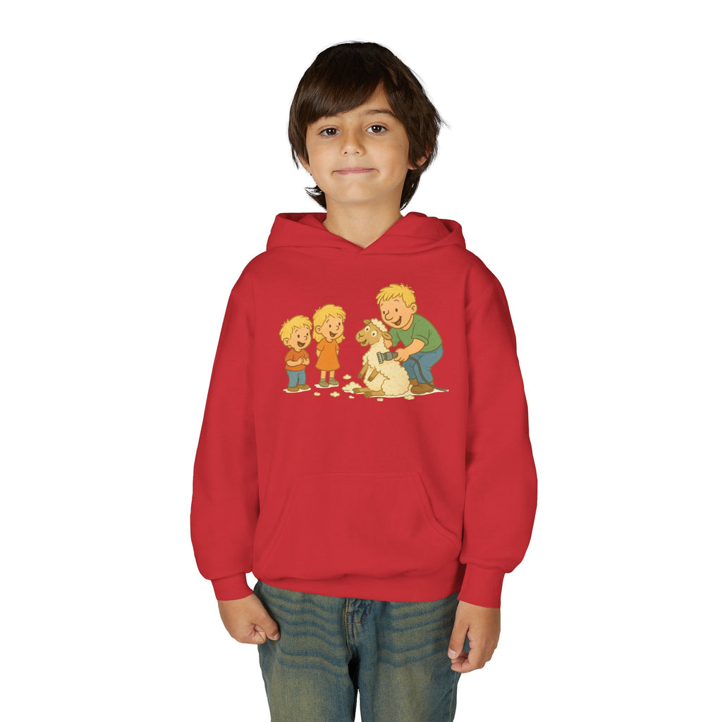 Youth Hoodie — Vintage Kids & Dog Graphic Pullover