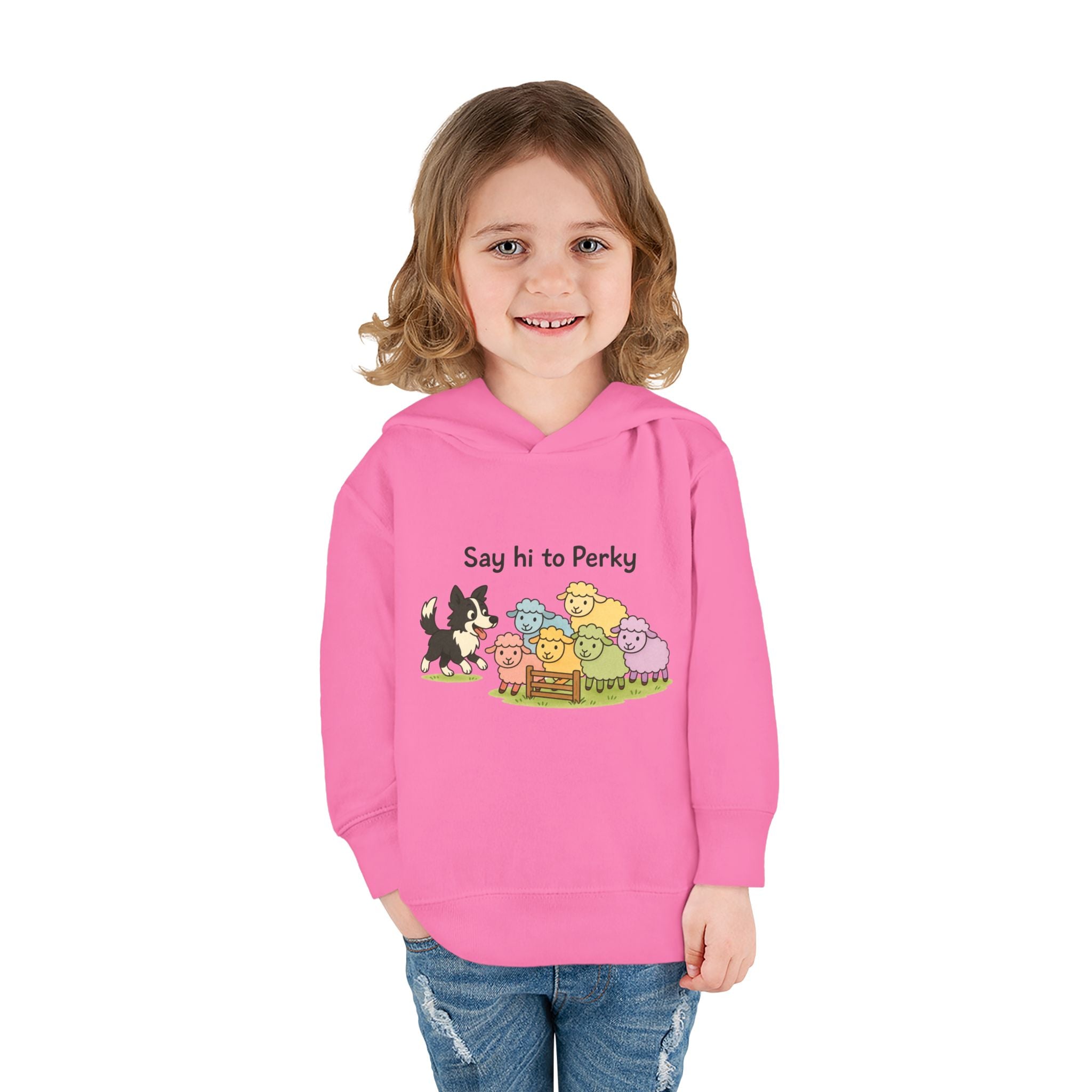 Toddler Hoodie - "Say Hi to Perky" Cute Farm Animal Pullover for Kids