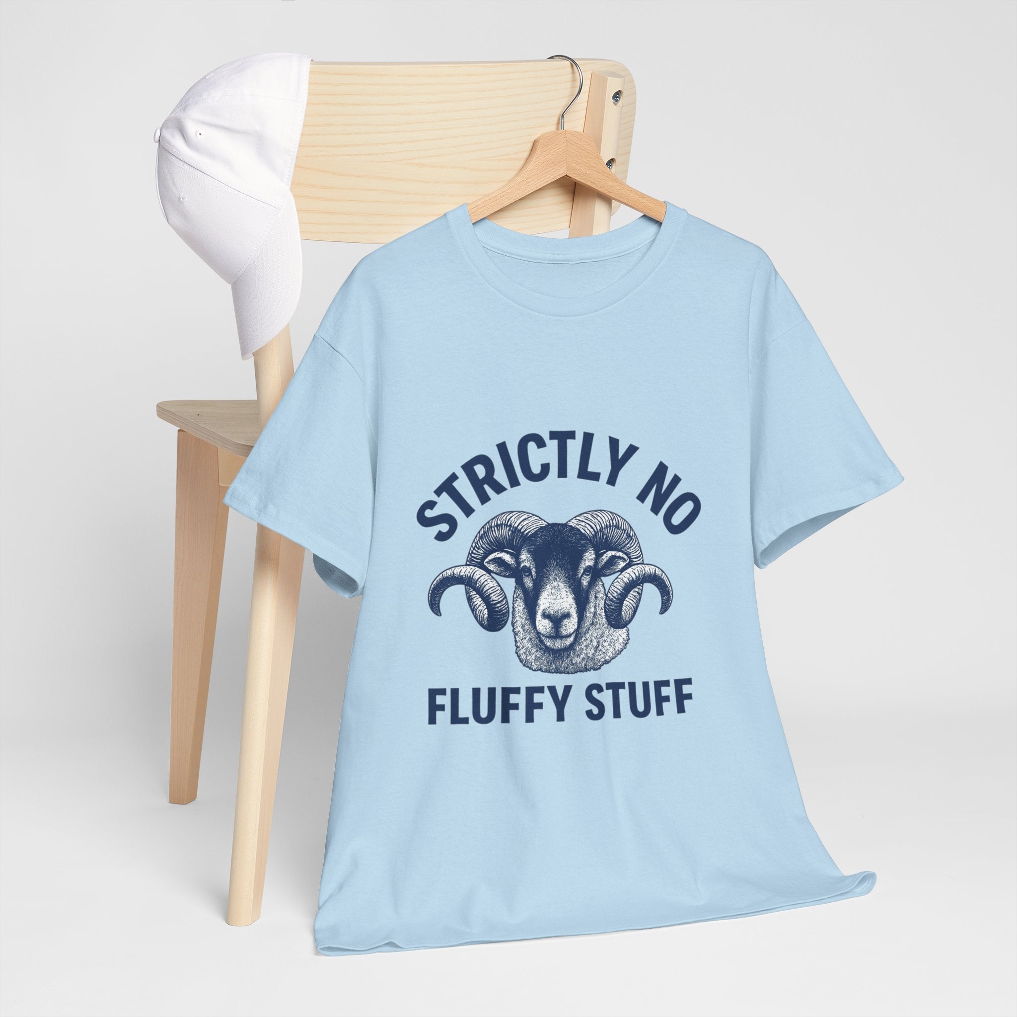 Short-Sleeve Tee — "Strictly No Fluffy Stuff" Ram Graphic T-Shirt