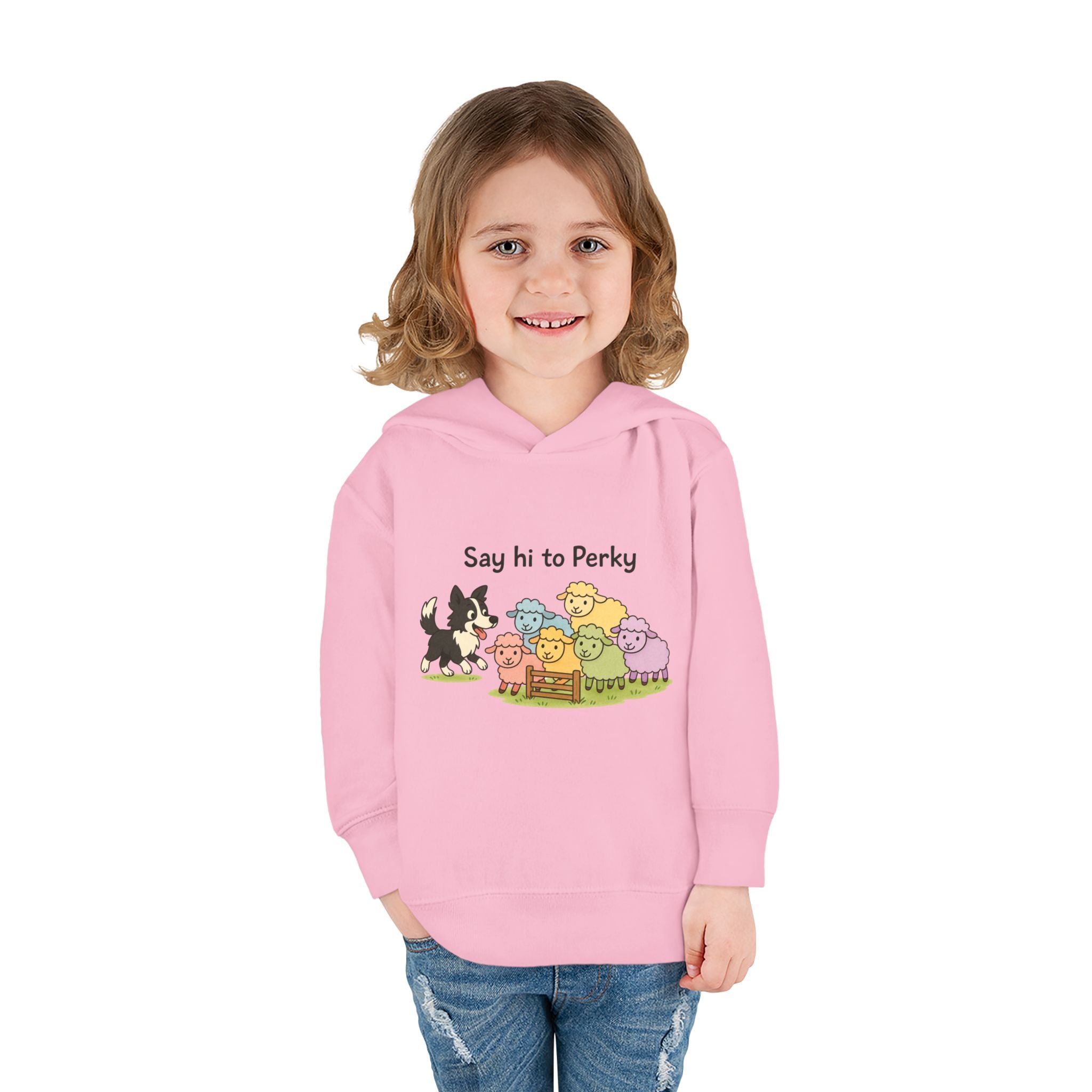 Toddler Hoodie - "Say Hi to Perky" Cute Farm Animal Pullover for Kids